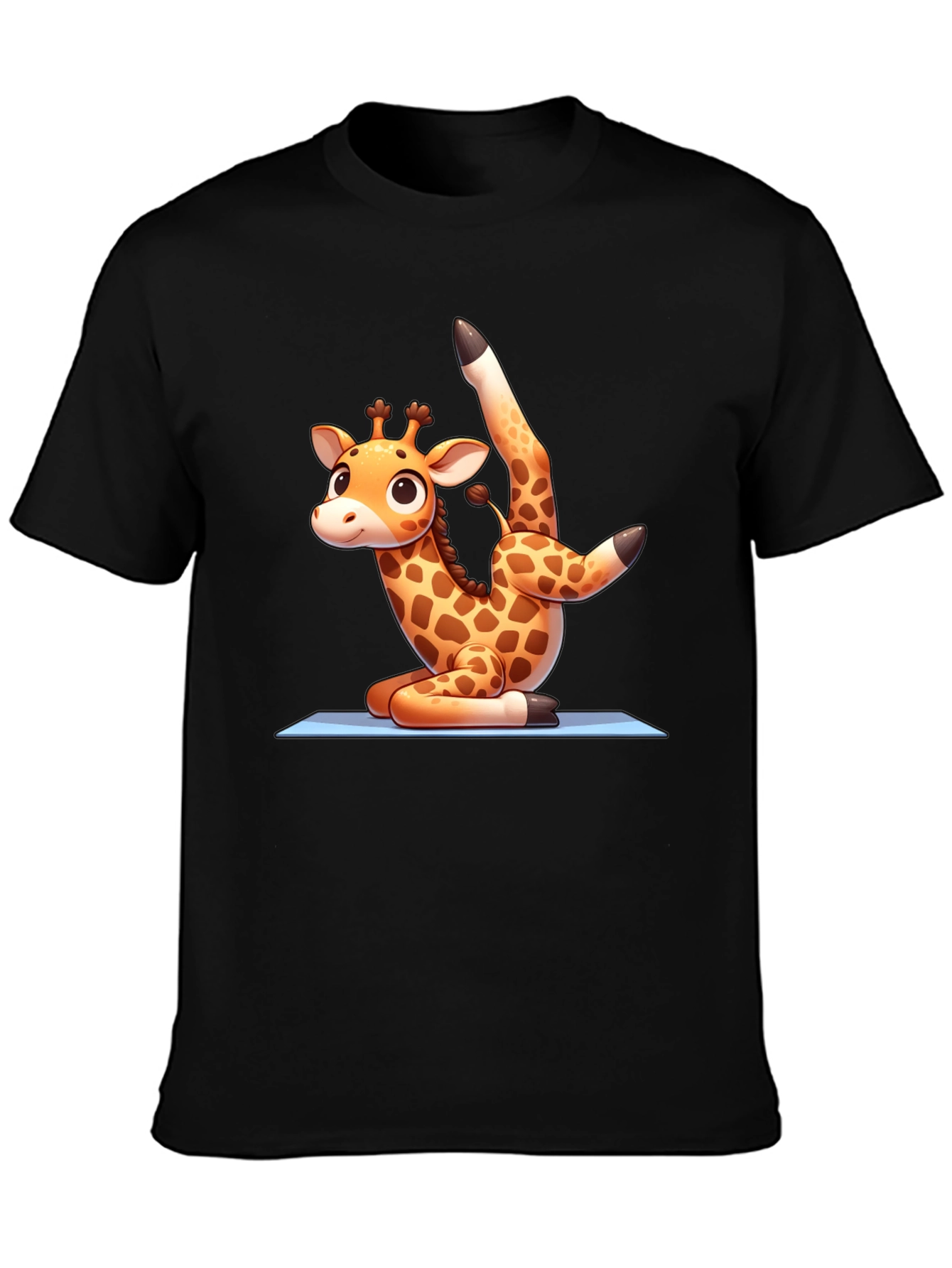 Yoga Giraffe Black T-Shirt