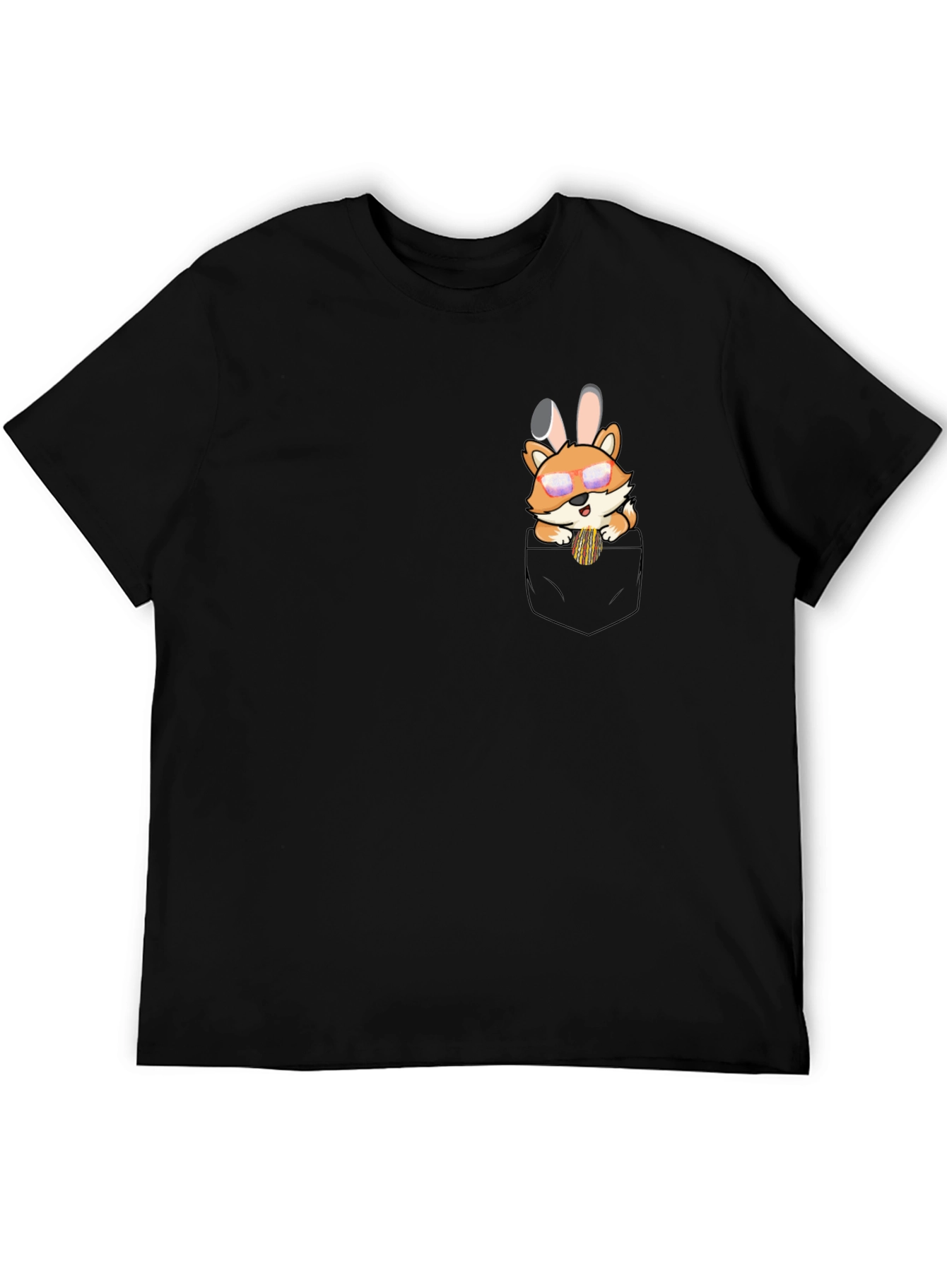 Cute Fox in Pocket Graphic T-Shirt - Unisex