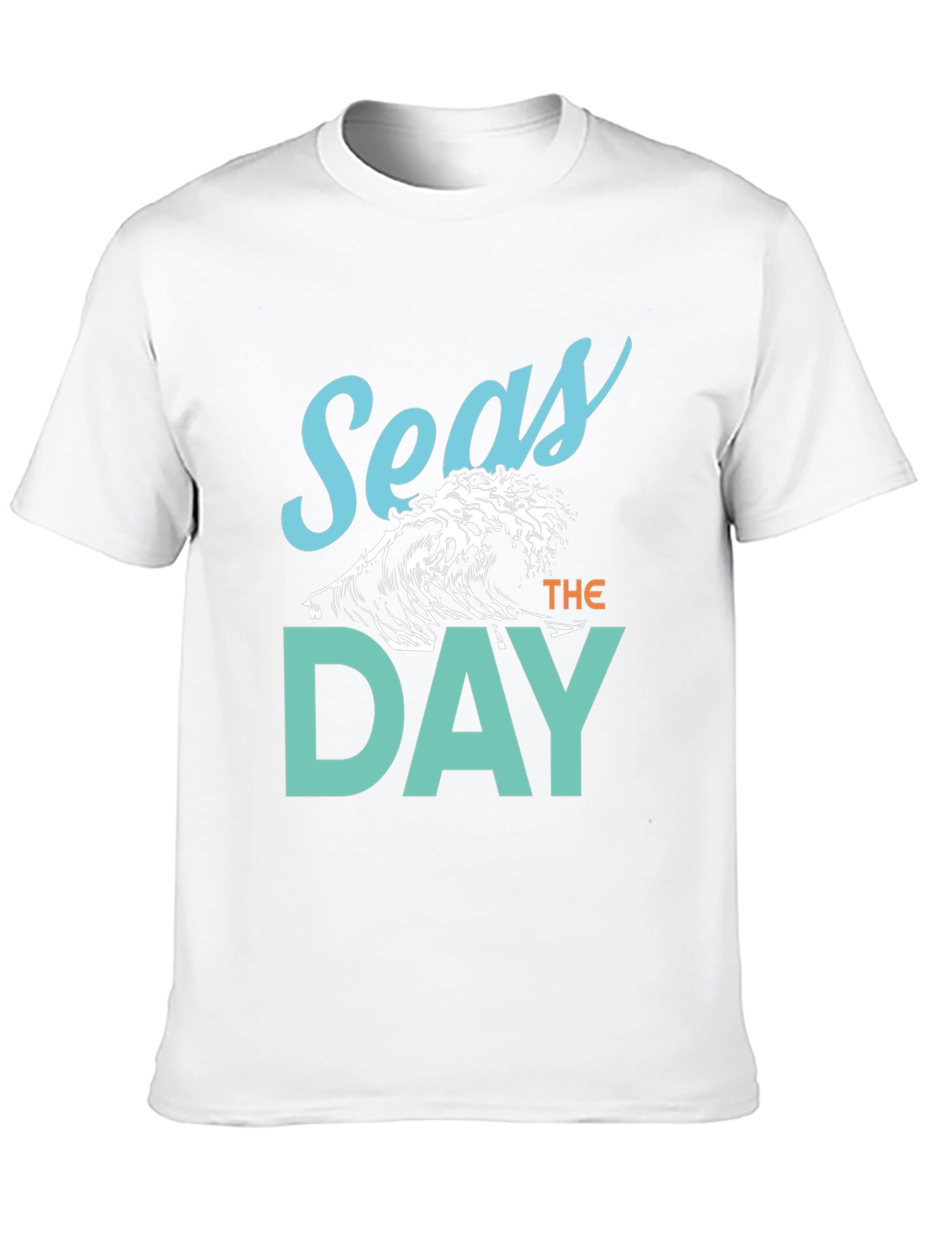 Seas The Day Graphic Tee - Black Cotton T-Shirt