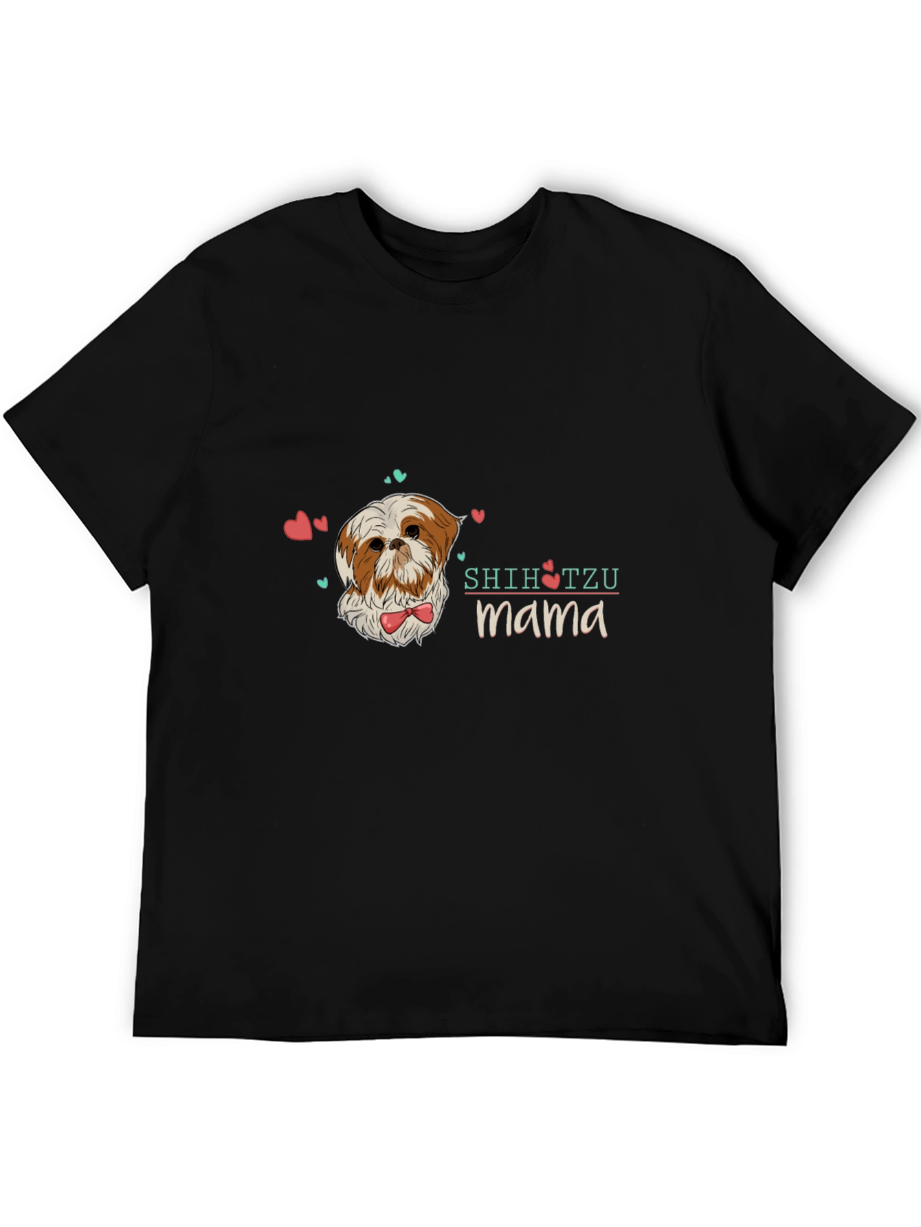 Shih Tzu Mama Black T-Shirt