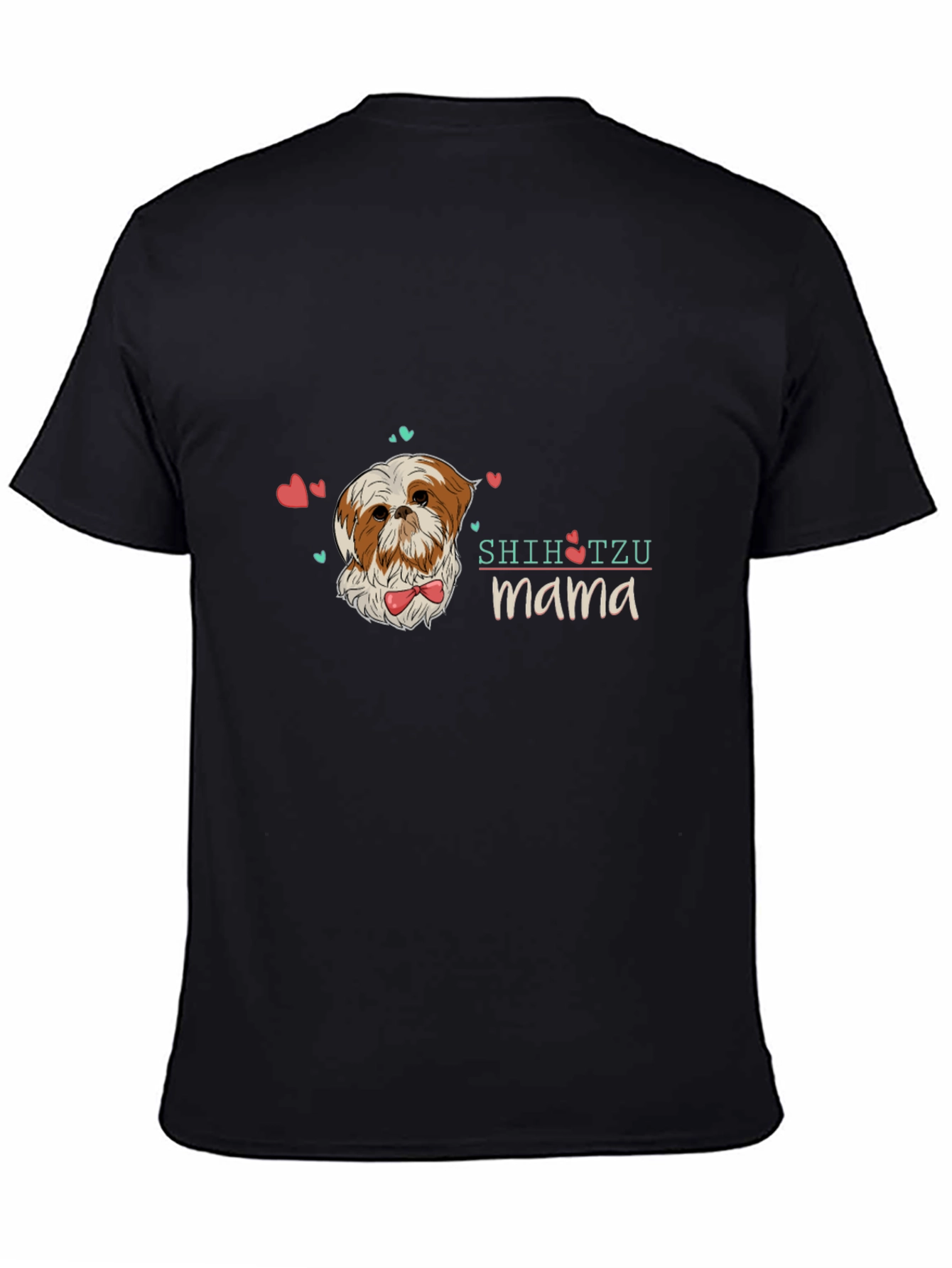 Shih Tzu Mama Black T-Shirt