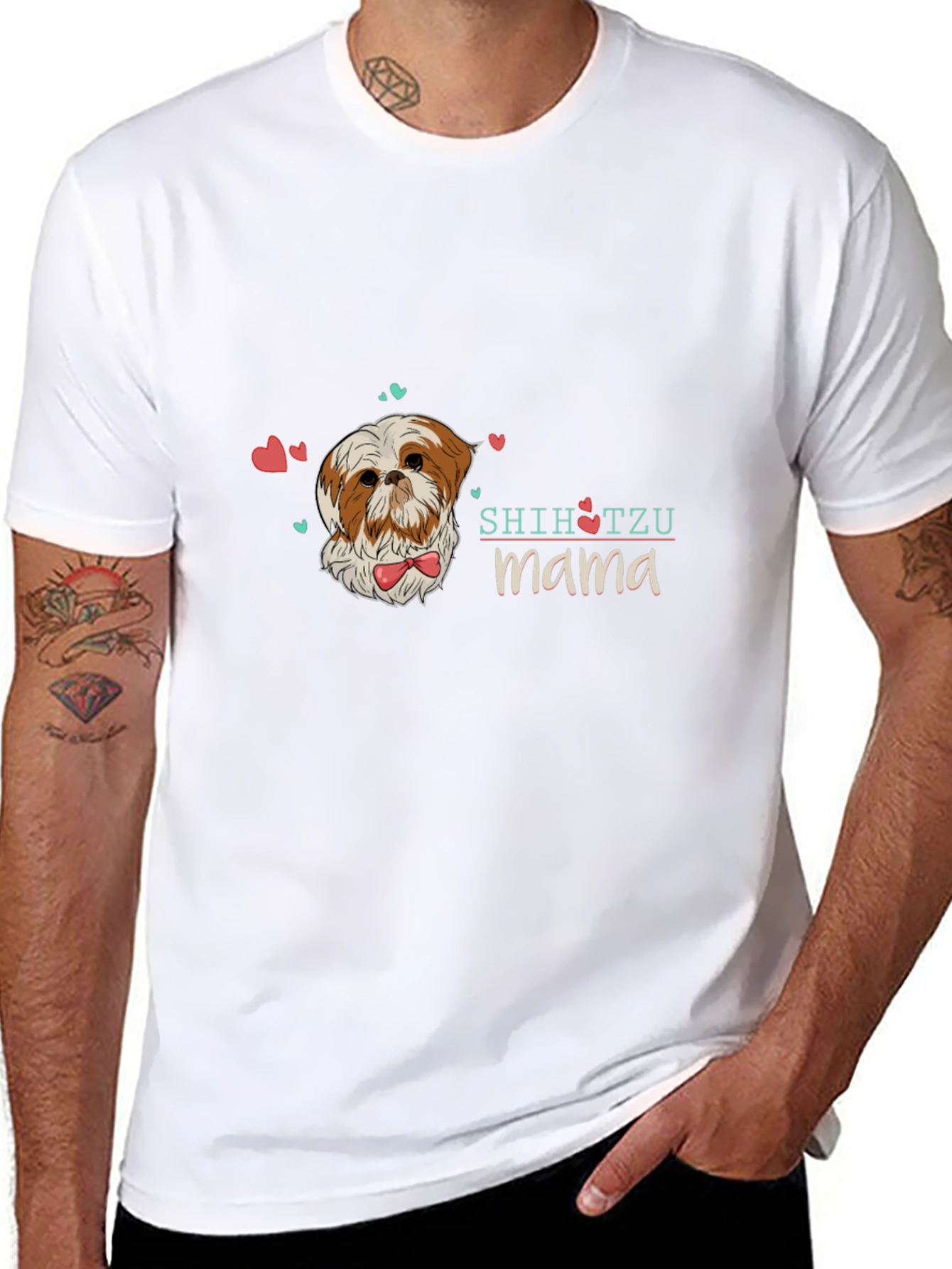 Shih Tzu Mama Black T-Shirt