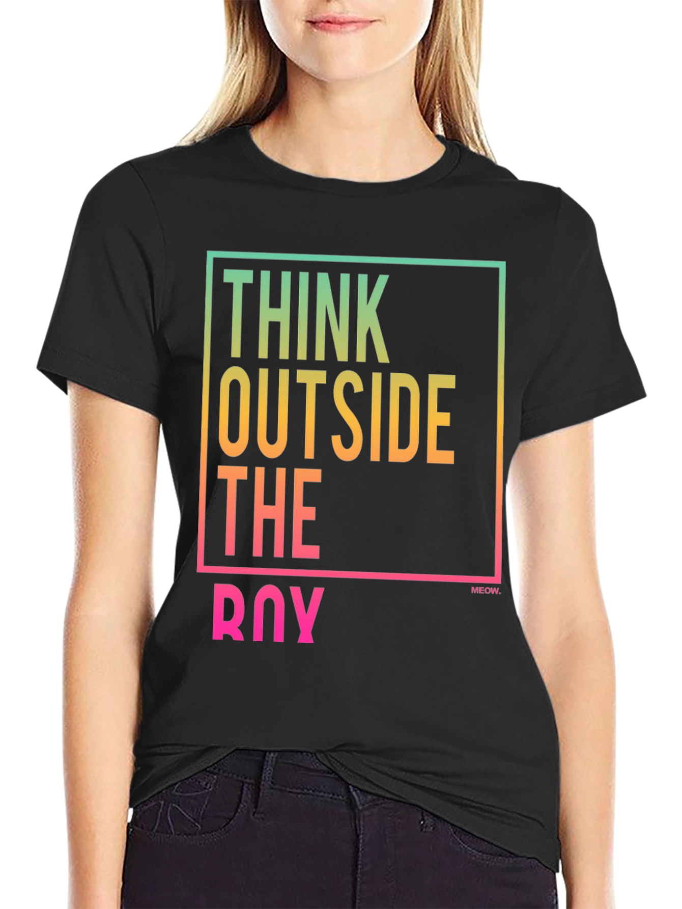 Think Outside The Box Tee - Black Graphic T-Shirt