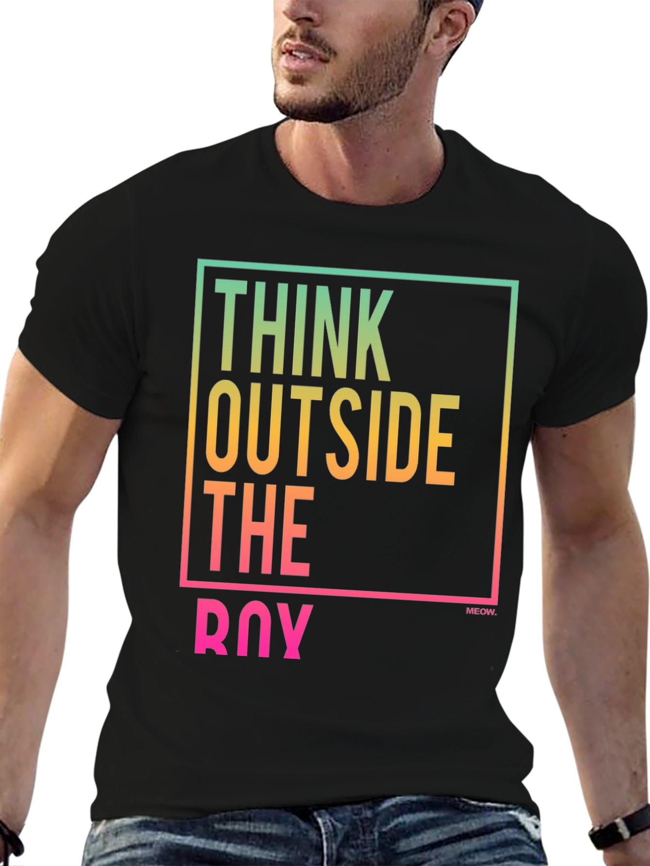 Think Outside The Box Tee - Black Graphic T-Shirt