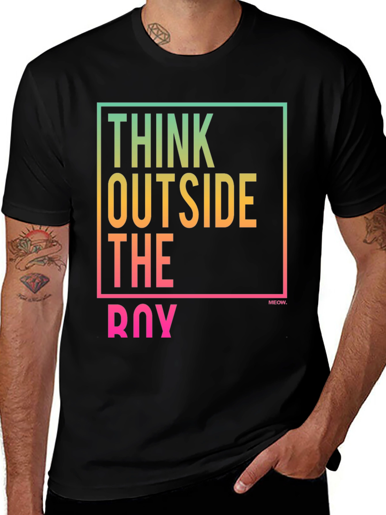 Think Outside The Box Tee - Black Graphic T-Shirt