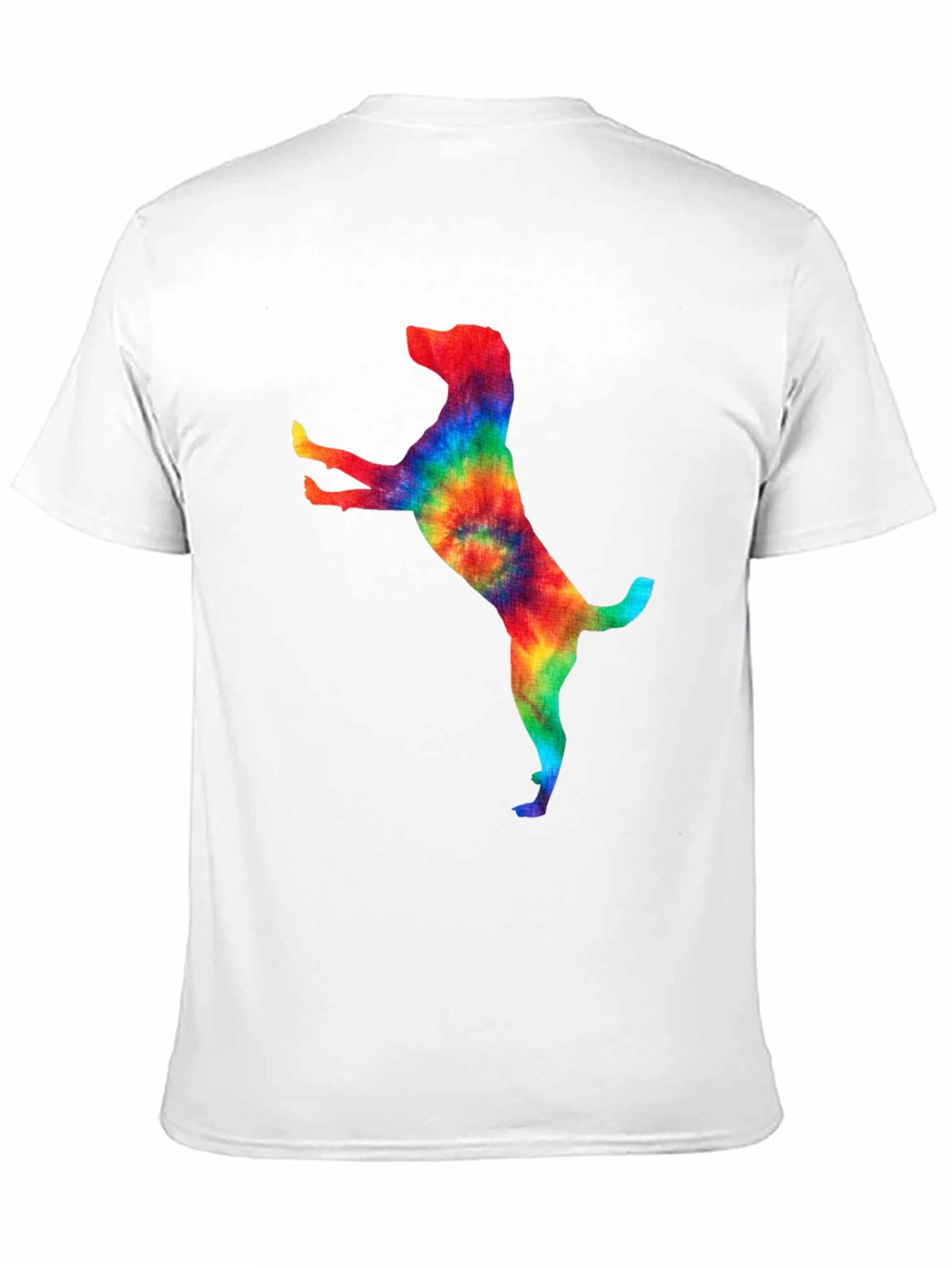 Tie Dye Dog Graphic Tee - Trendy Black T-Shirt