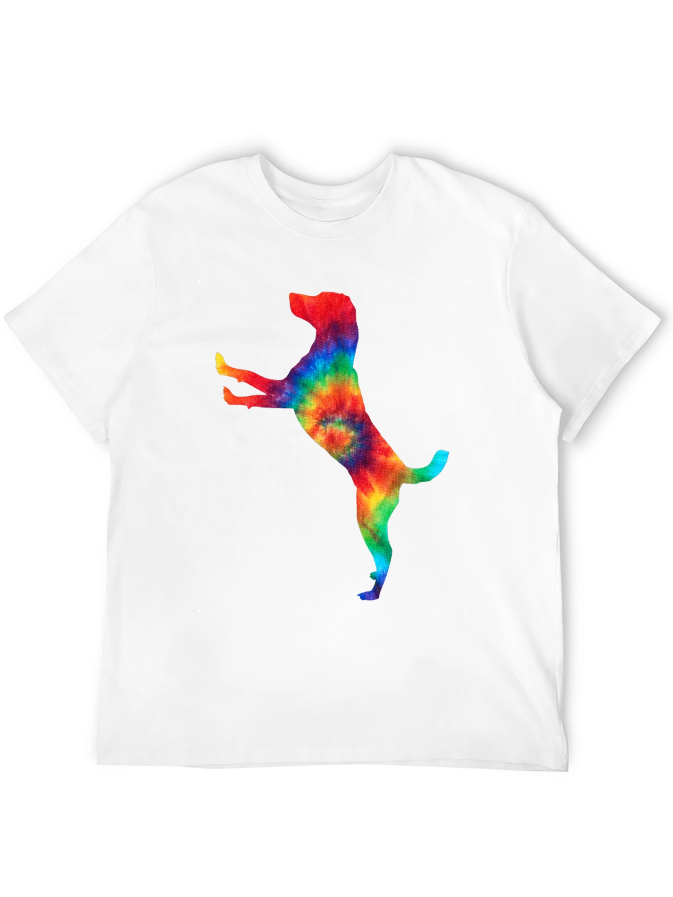Tie Dye Dog Graphic Tee - Trendy Black T-Shirt