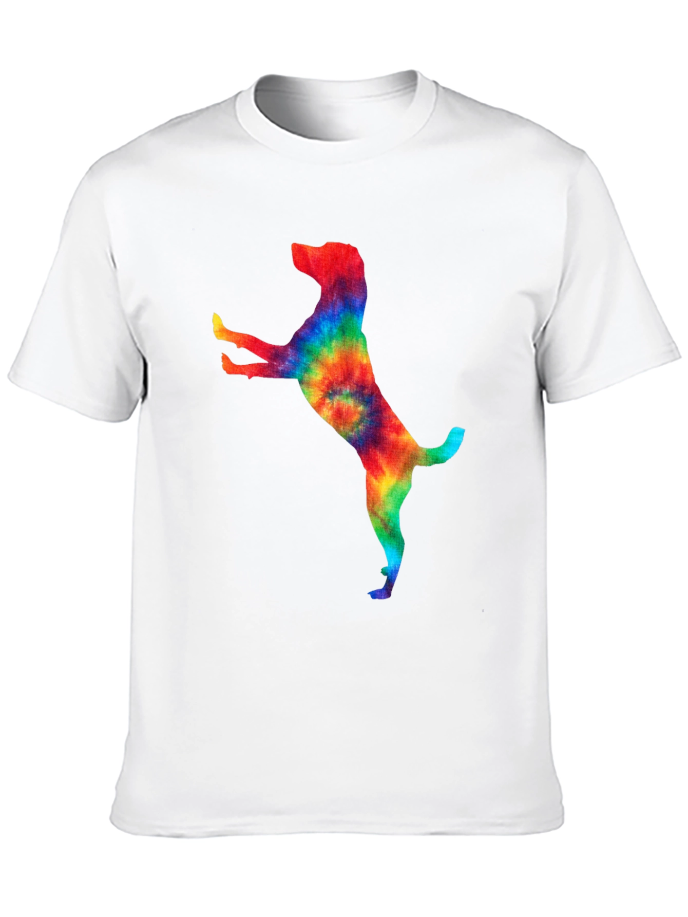 Tie Dye Dog Graphic Tee - Trendy Black T-Shirt