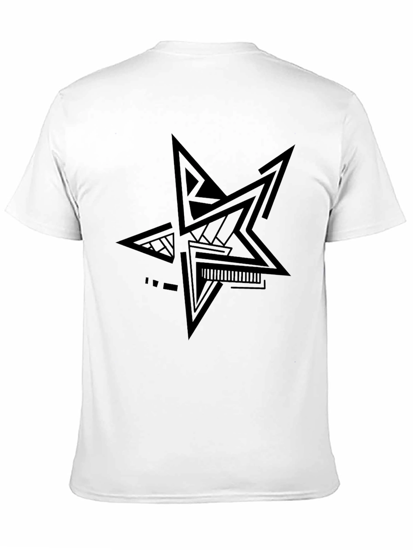 Abstract Star Graphic Black T-Shirt