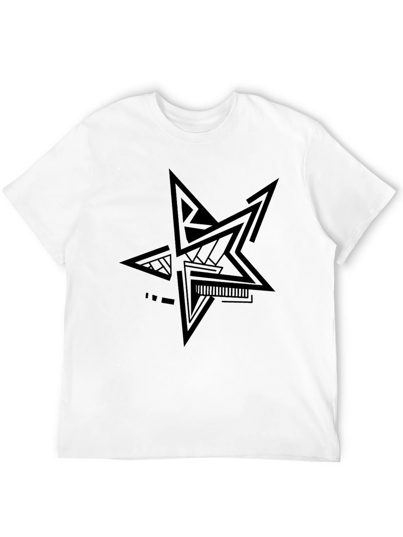 Abstract Star Graphic Black T-Shirt