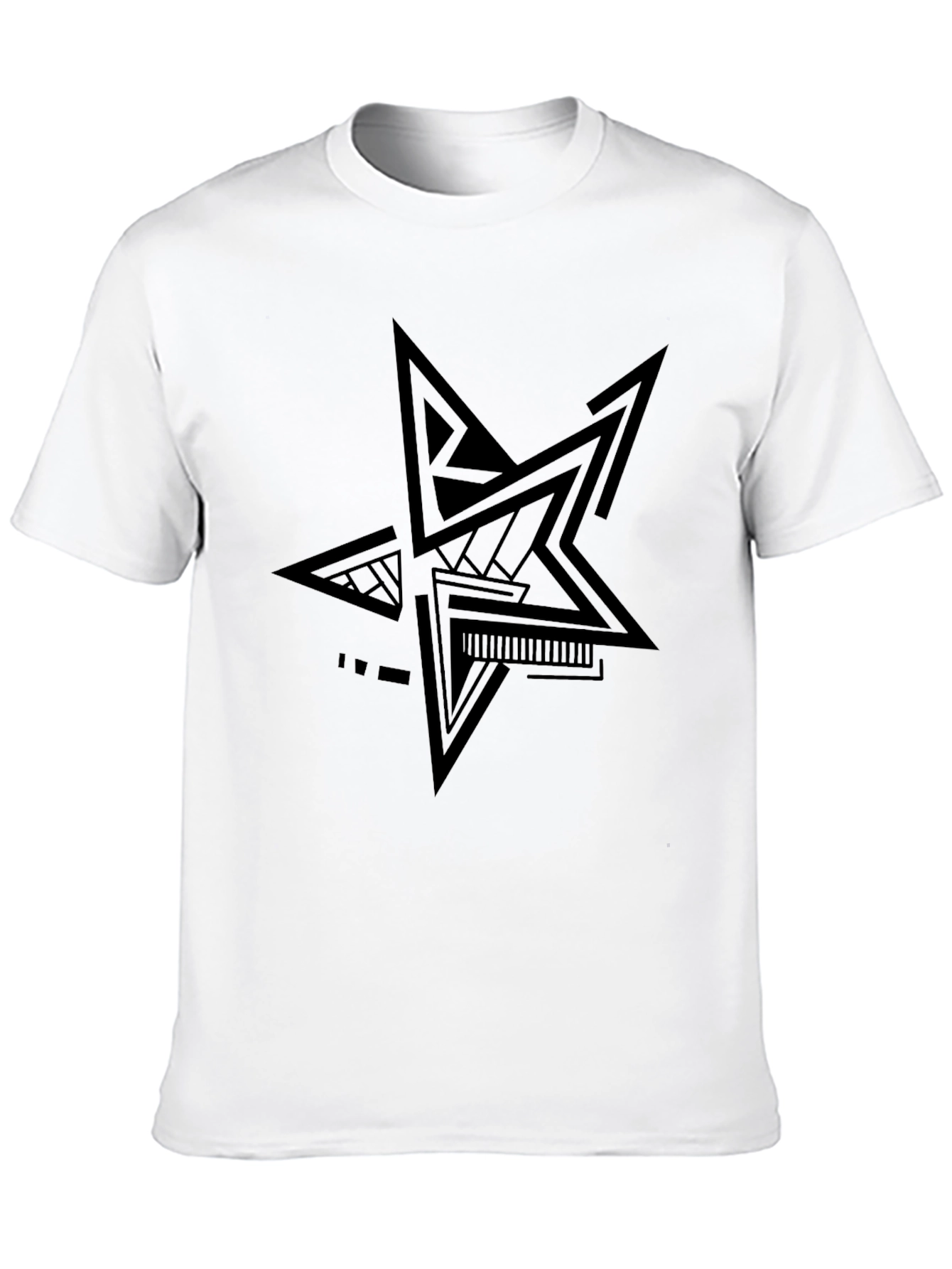 Abstract Star Graphic Black T-Shirt