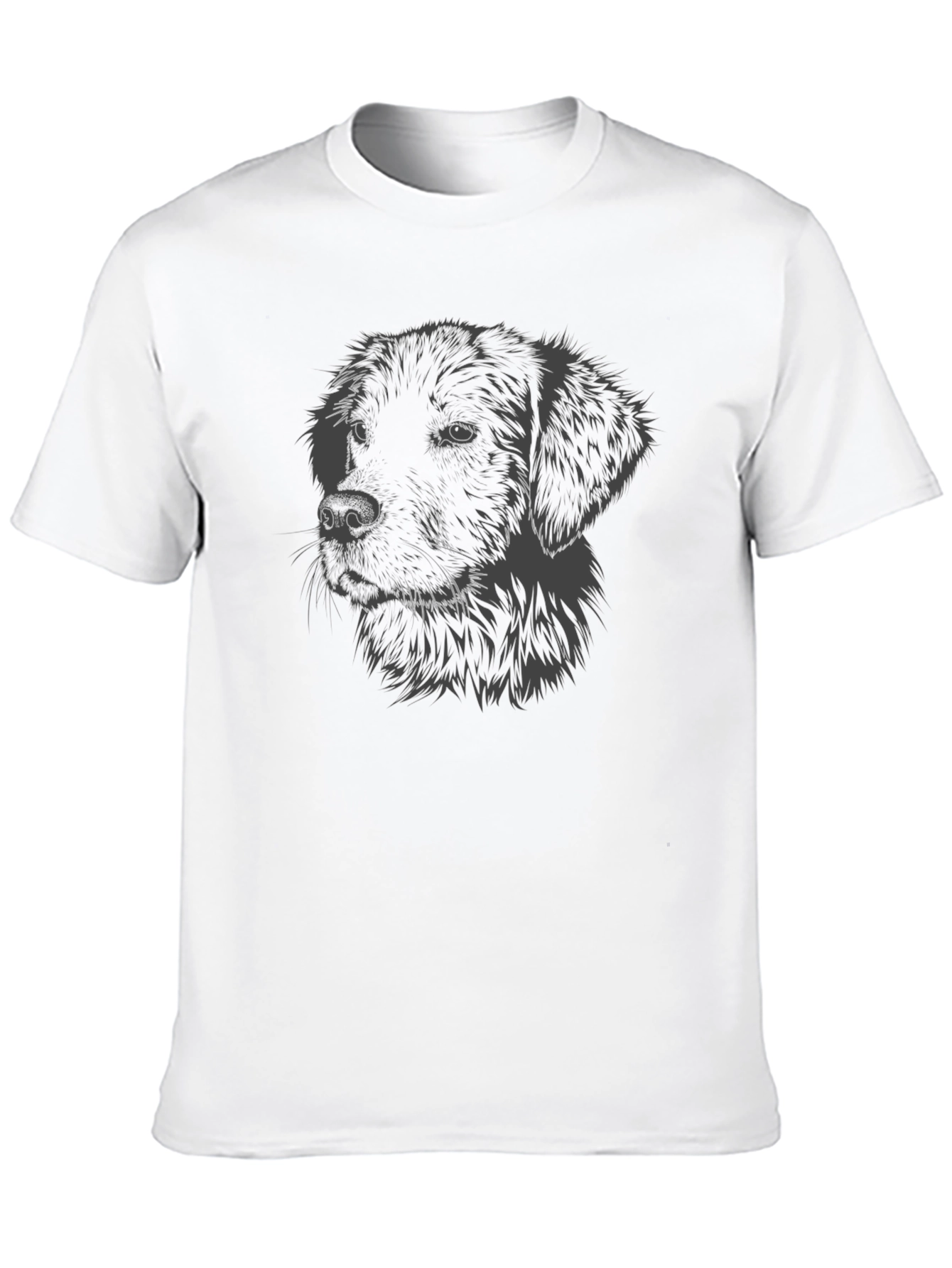 Dog Head Graphic T-Shirt - Casual Black Tee