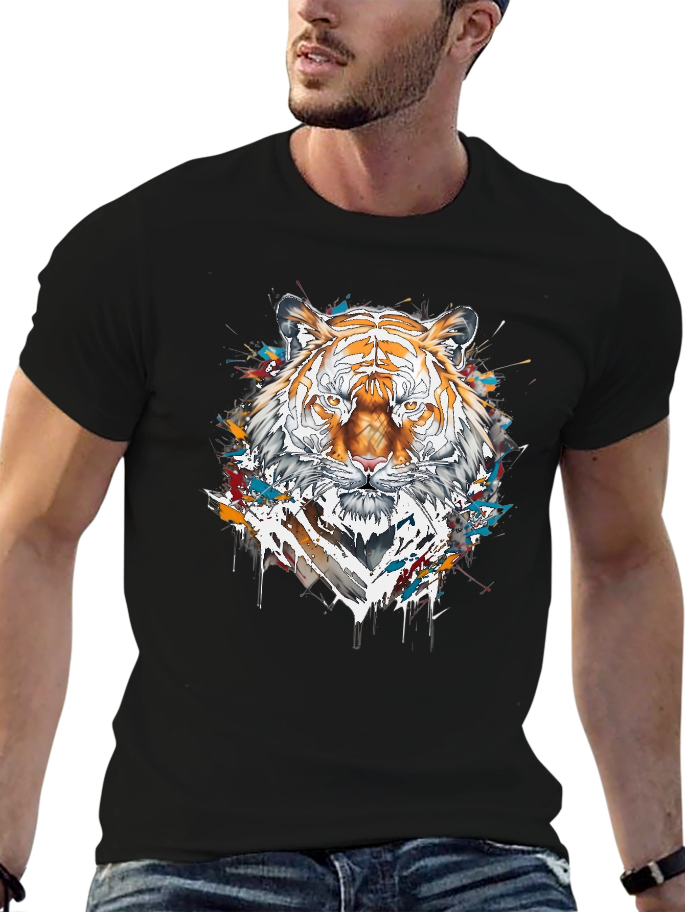 Tiger Graphic Tee - Cool Animal Print Shirt