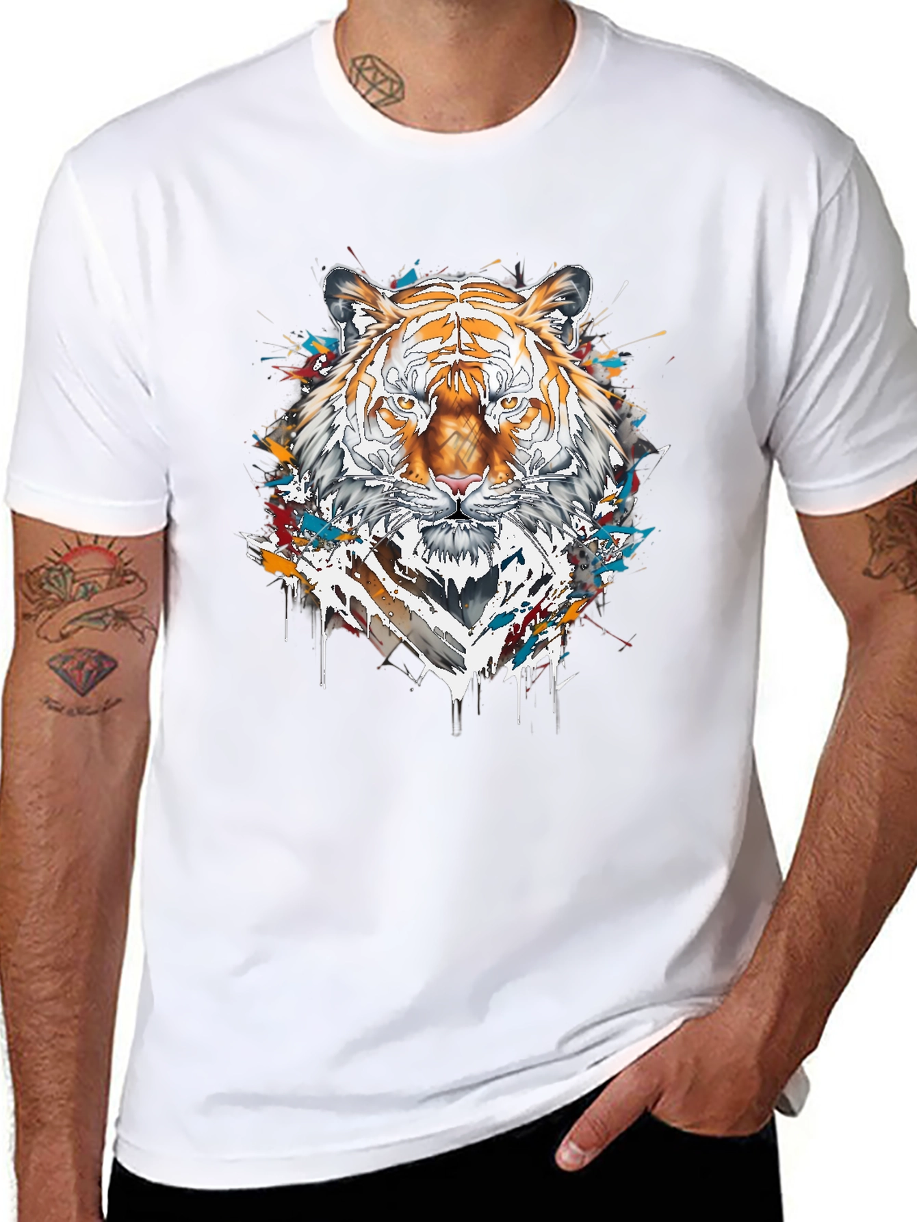 Tiger Graphic Tee - Cool Animal Print Shirt