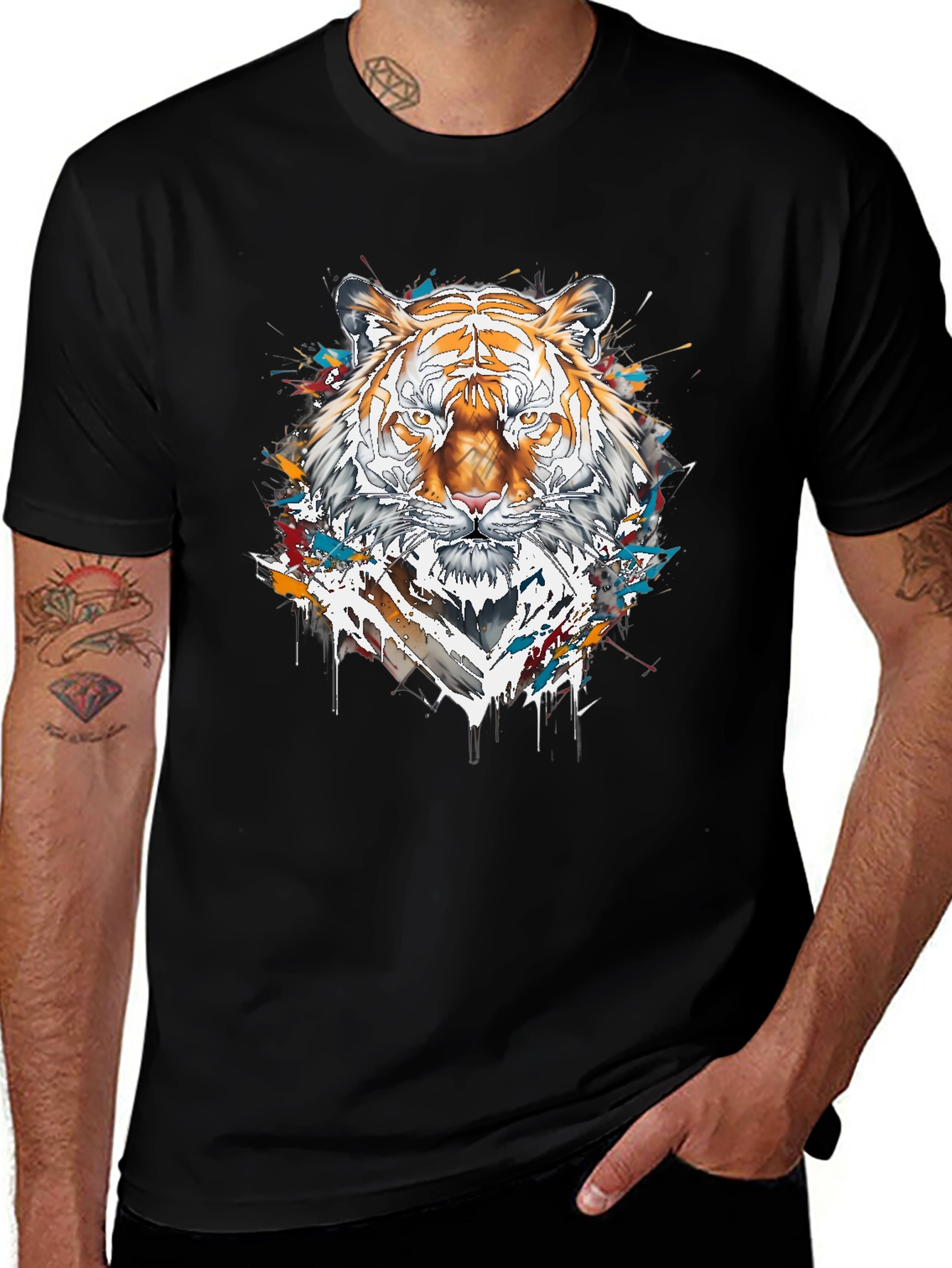 Tiger Graphic Tee - Cool Animal Print Shirt