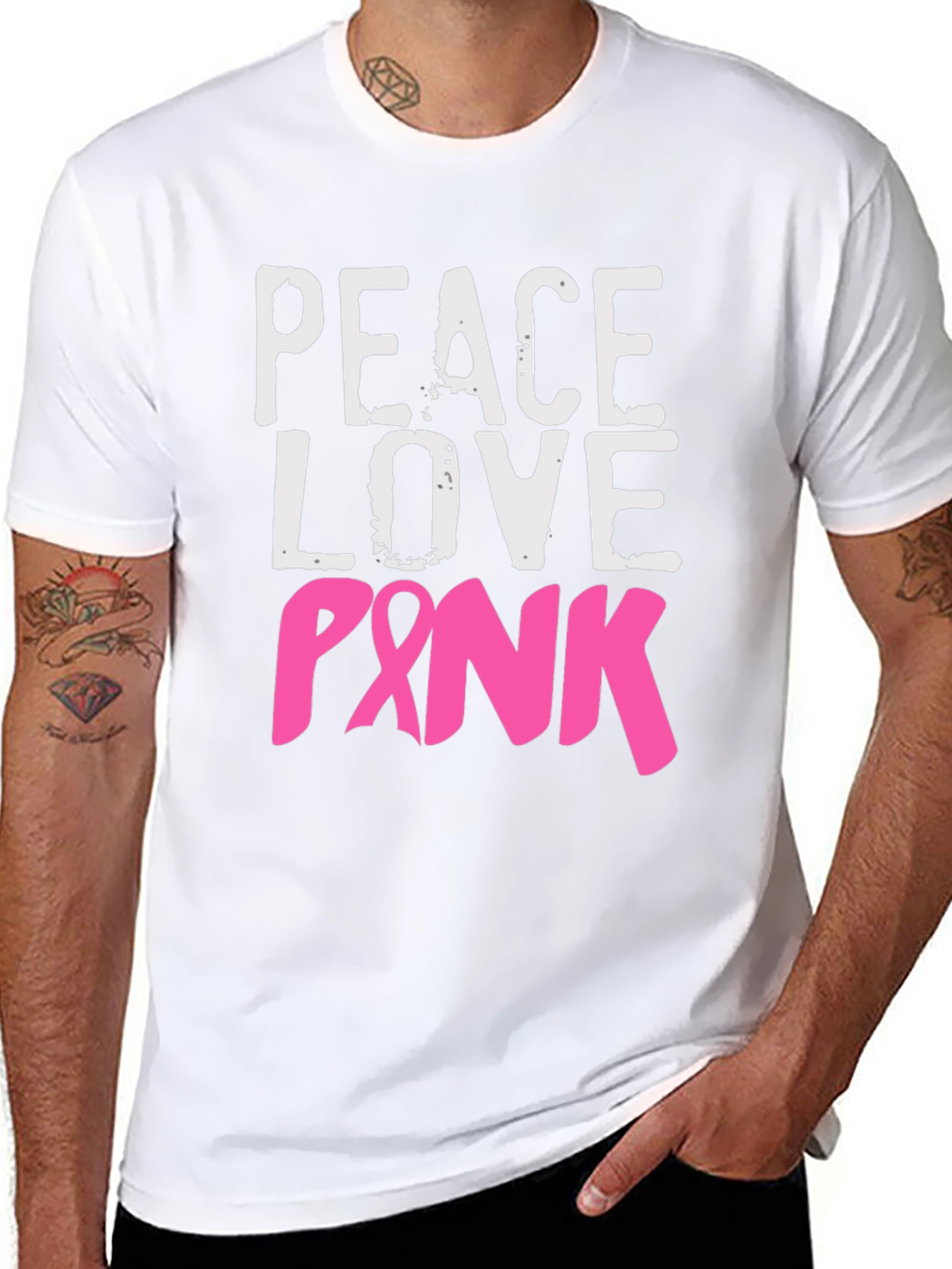 Peace Love Pink Breast Cancer Awareness T-Shirt