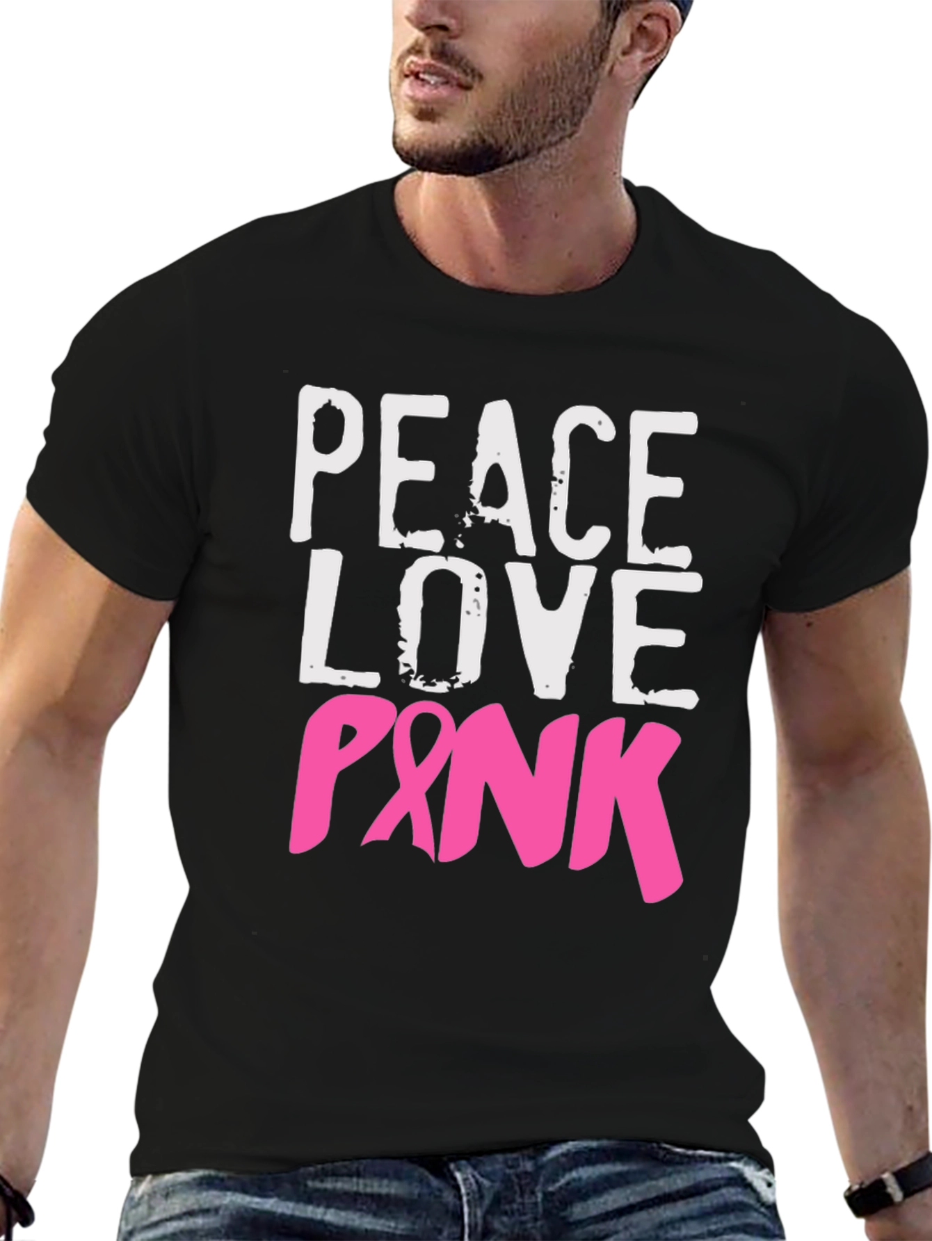 Peace Love Pink Breast Cancer Awareness T-Shirt
