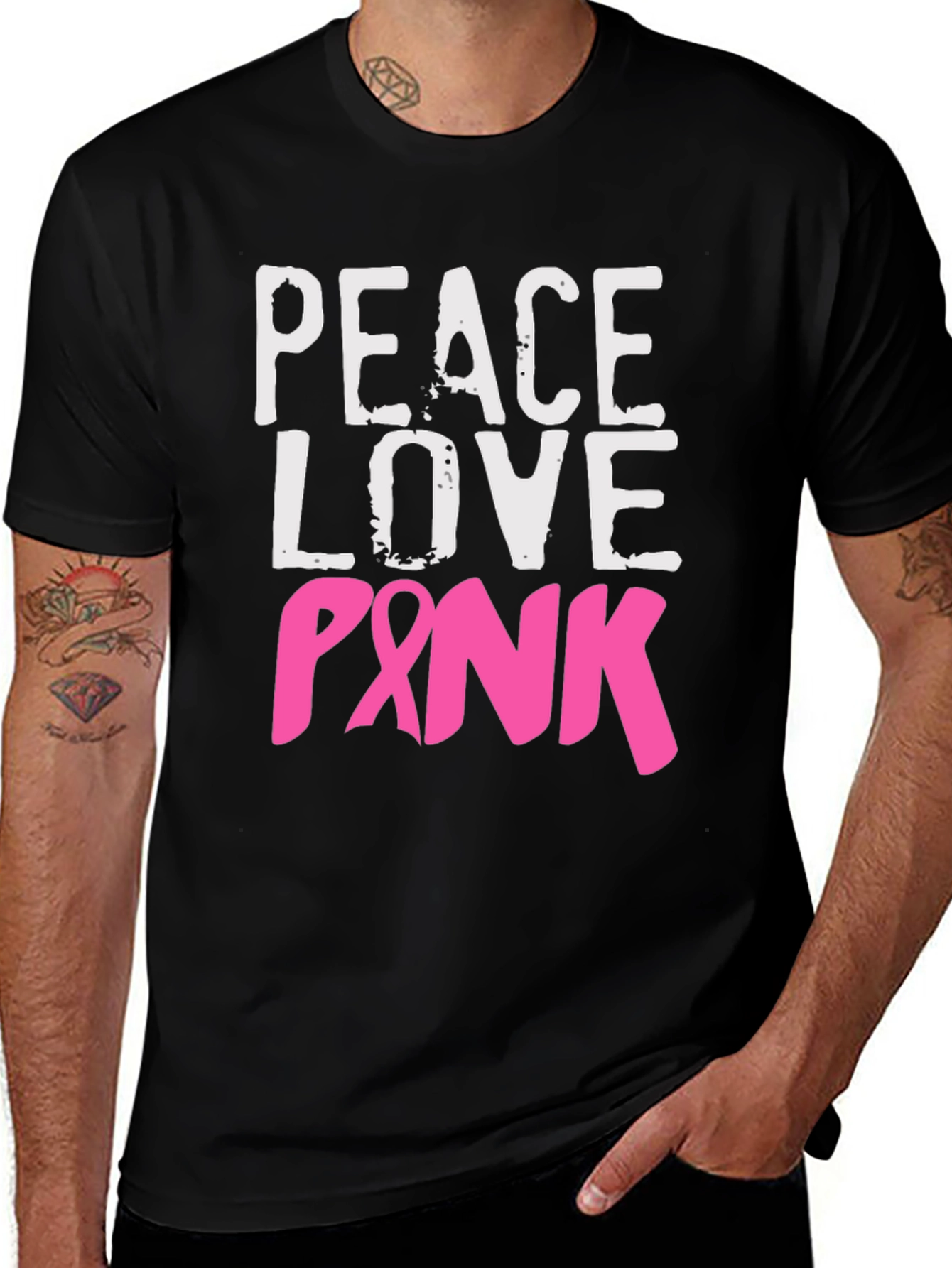 Peace Love Pink Breast Cancer Awareness T-Shirt