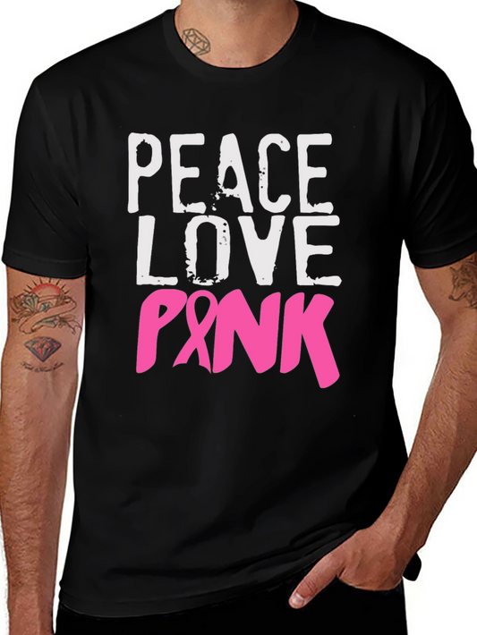Peace Love Pink Breast Cancer Awareness T-Shirt