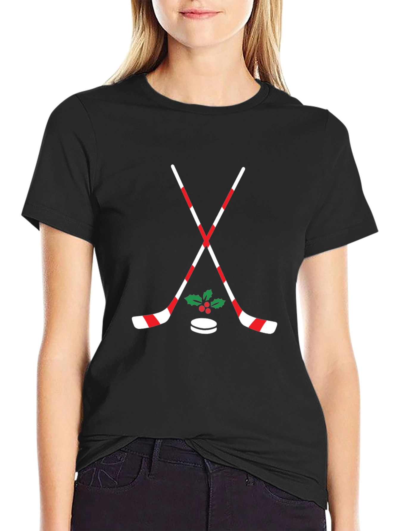 Festive Hockey T-Shirt: Holiday Cheer on Ice