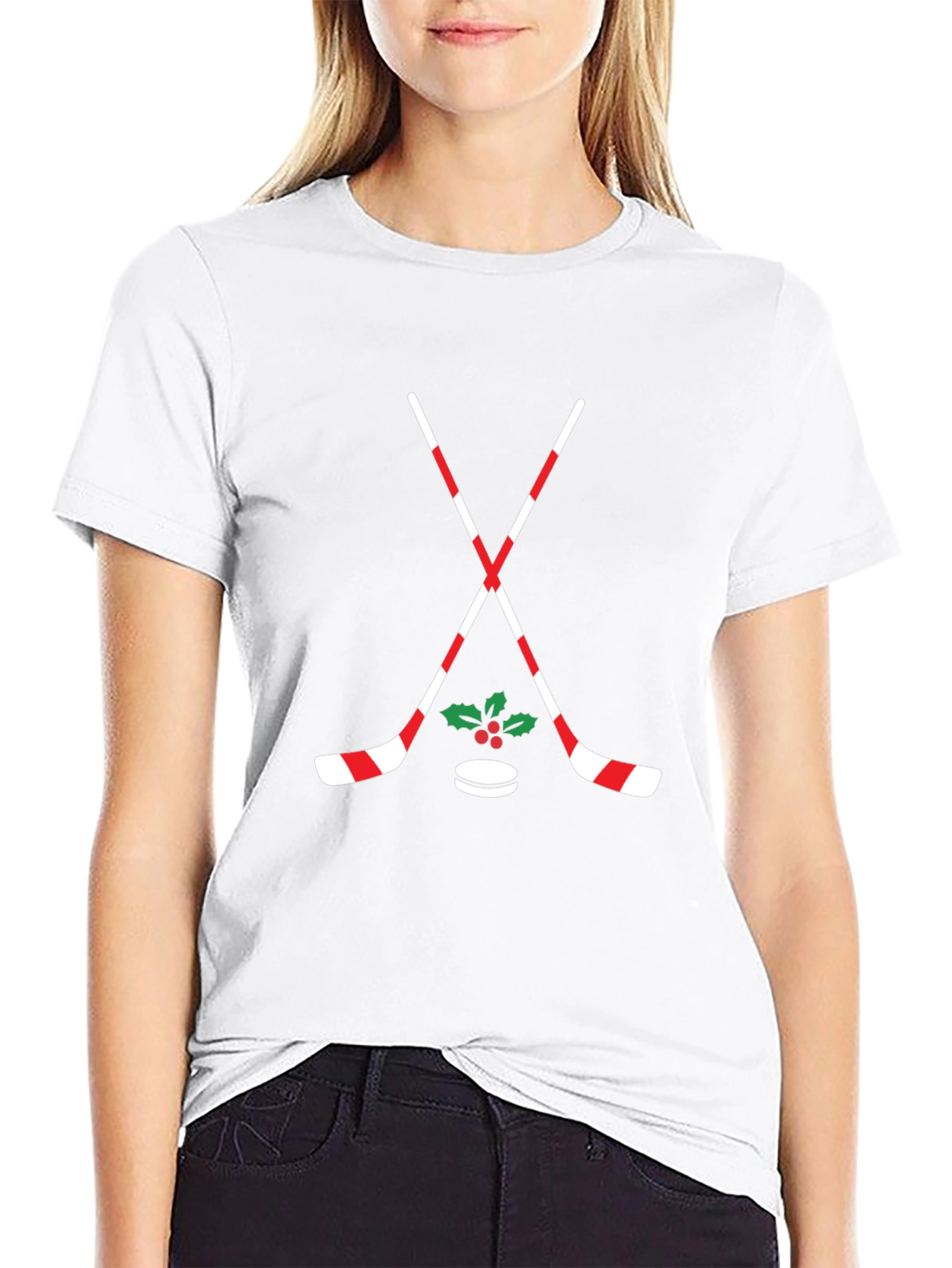 Festive Hockey T-Shirt: Holiday Cheer on Ice