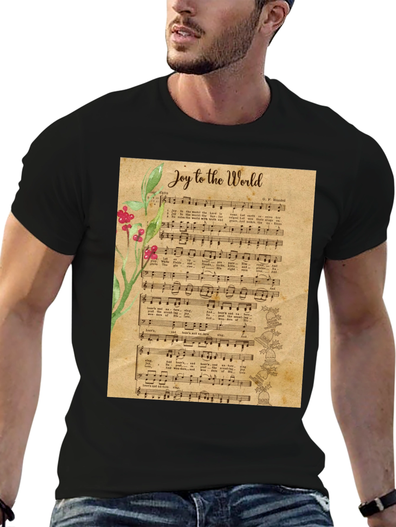 Joy to the World Sheet Music Graphic T-Shirt