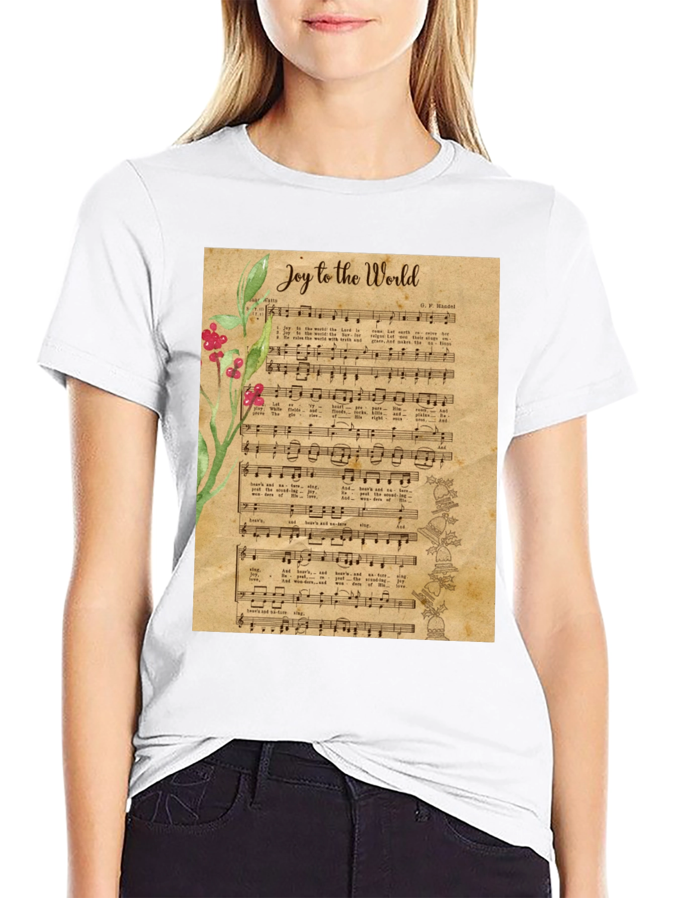 Joy to the World Sheet Music Graphic T-Shirt