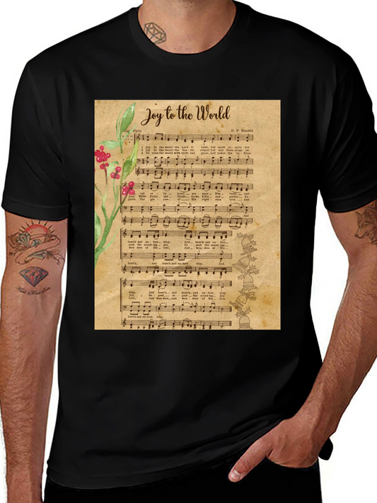 Joy to the World Sheet Music Graphic T-Shirt