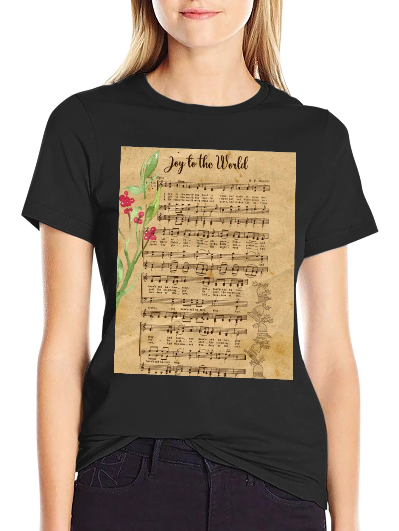 Joy to the World Sheet Music Graphic T-Shirt