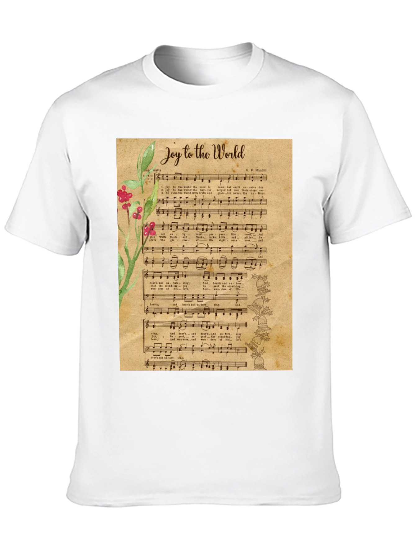 Joy to the World Sheet Music Graphic T-Shirt