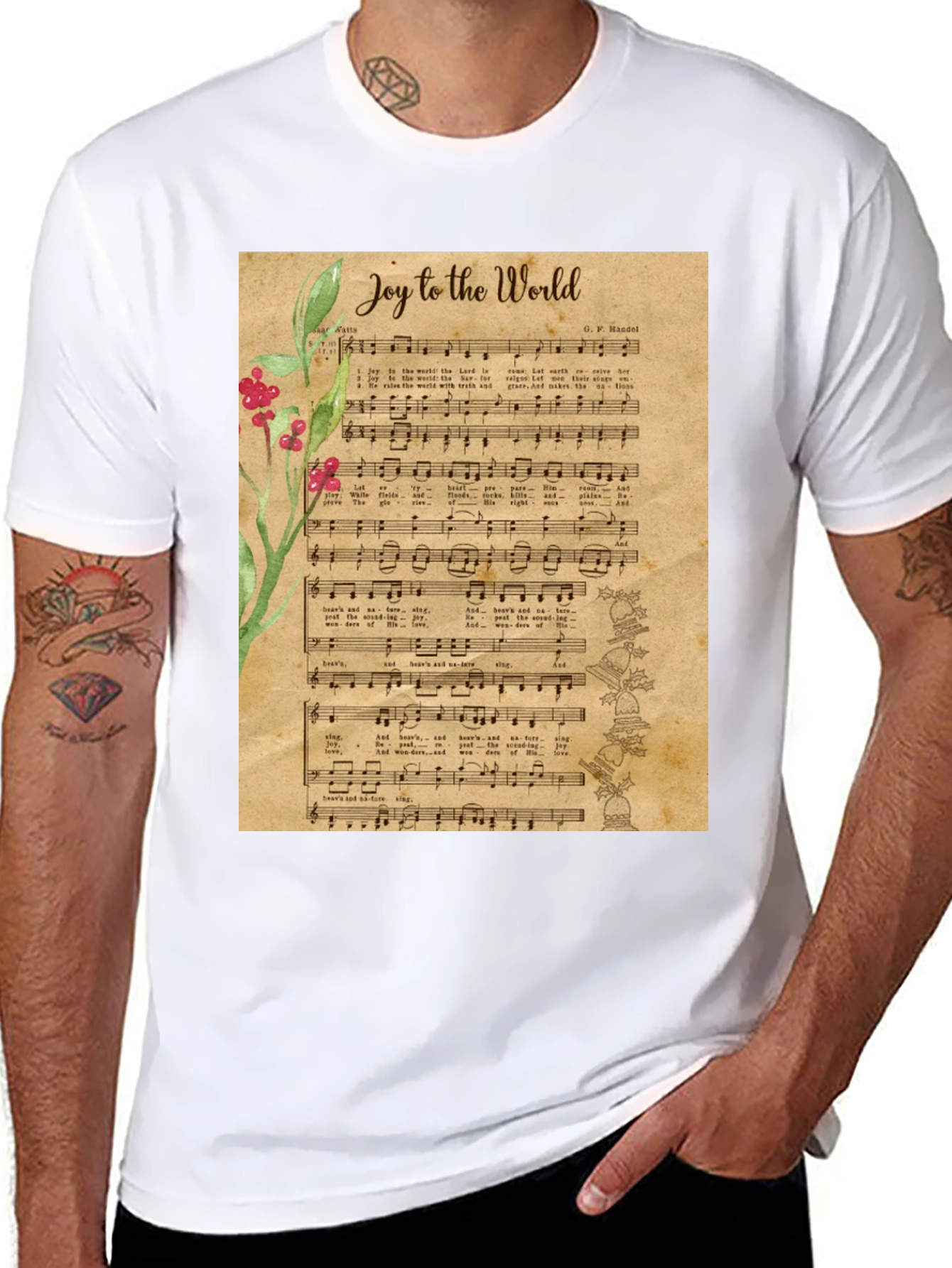 Joy to the World Sheet Music Graphic T-Shirt