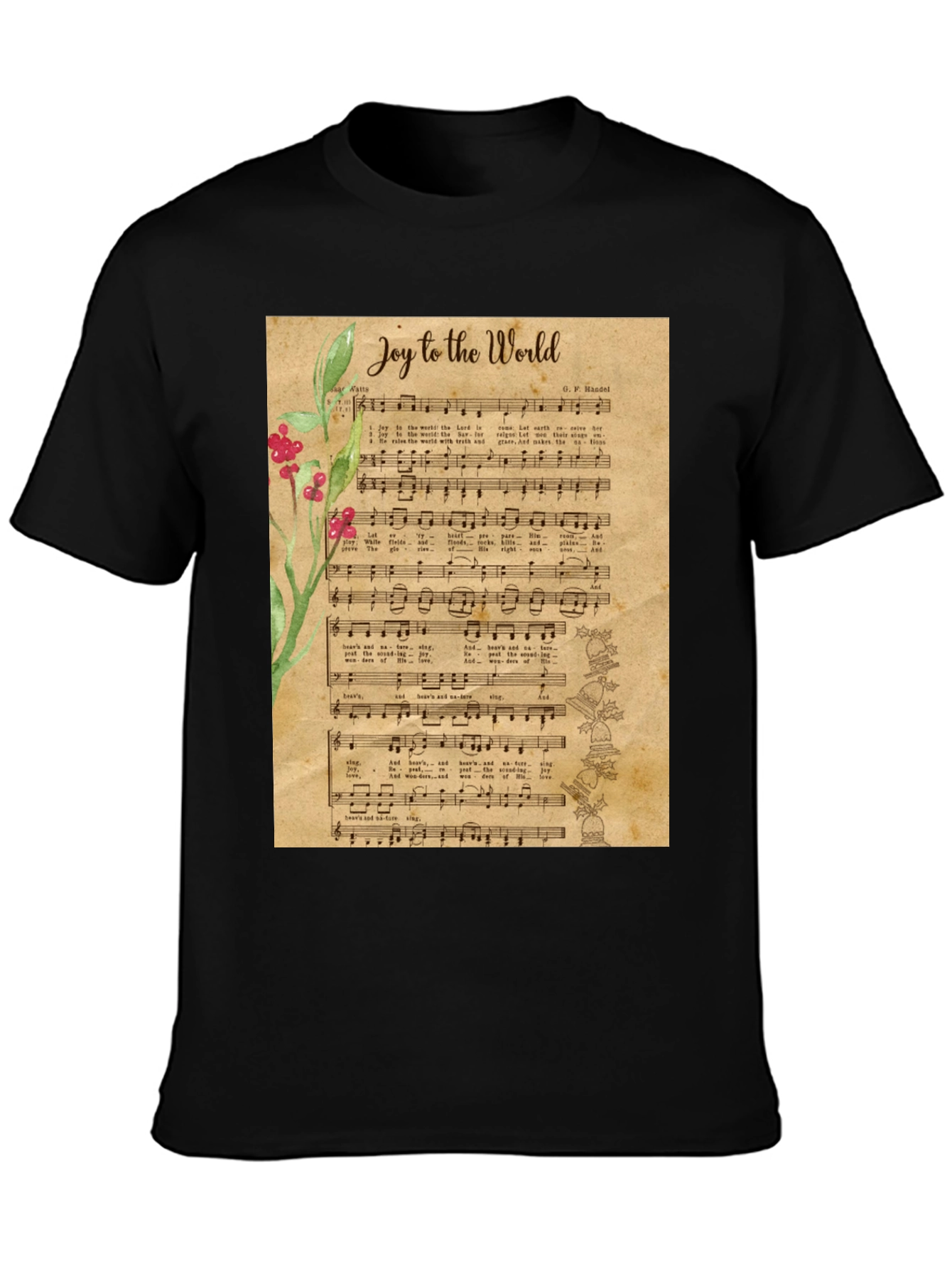 Joy to the World Sheet Music Graphic T-Shirt