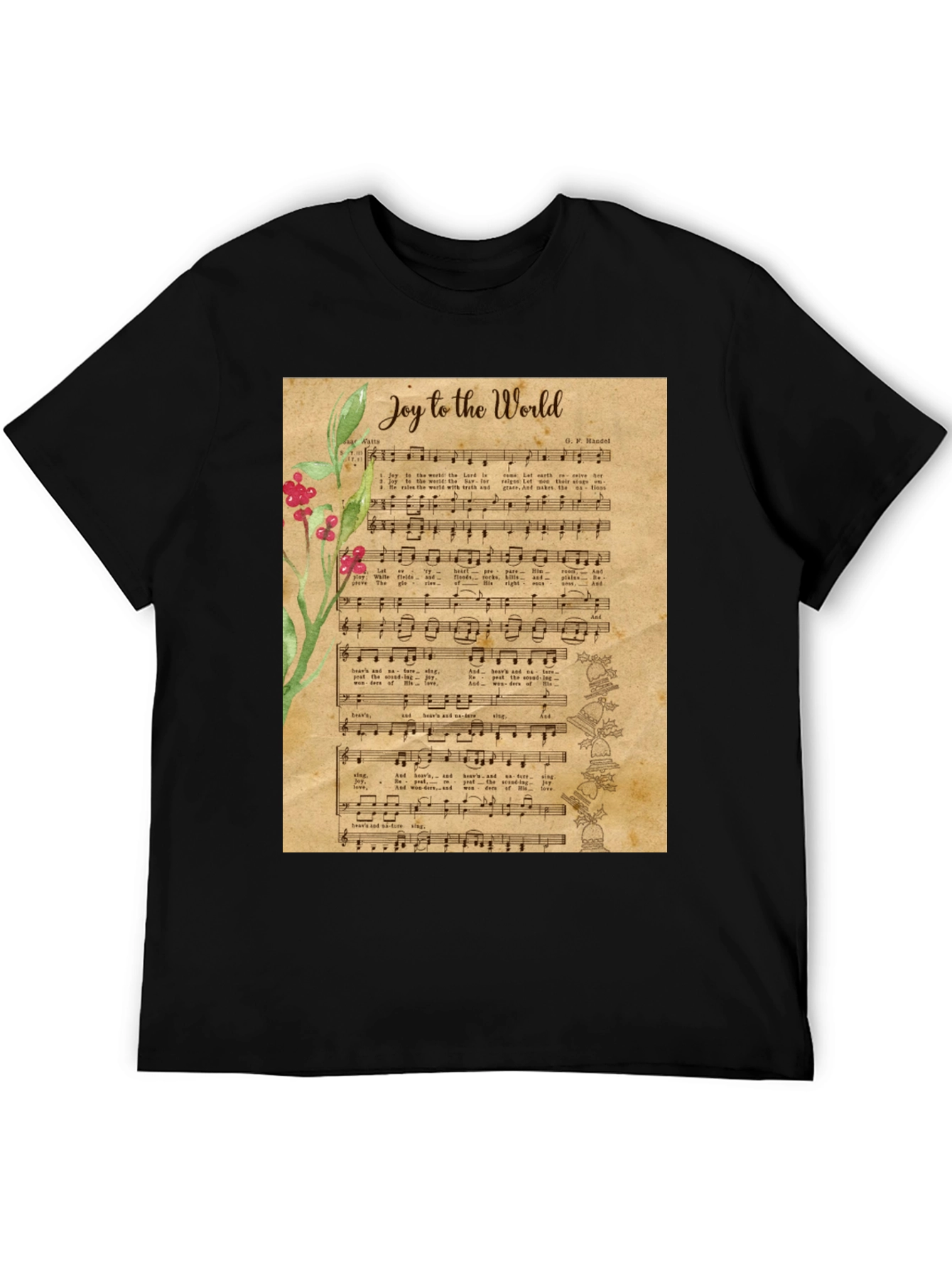 Joy to the World Sheet Music Graphic T-Shirt