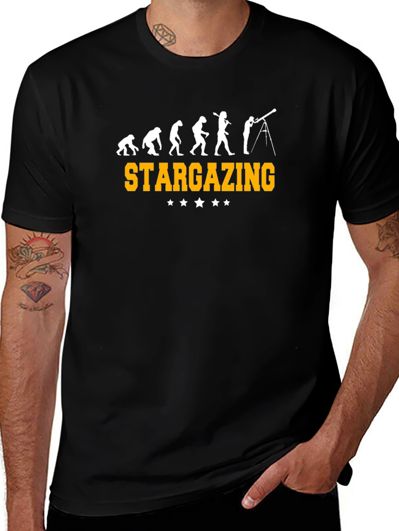 Stargazing Evolution Black T-Shirt