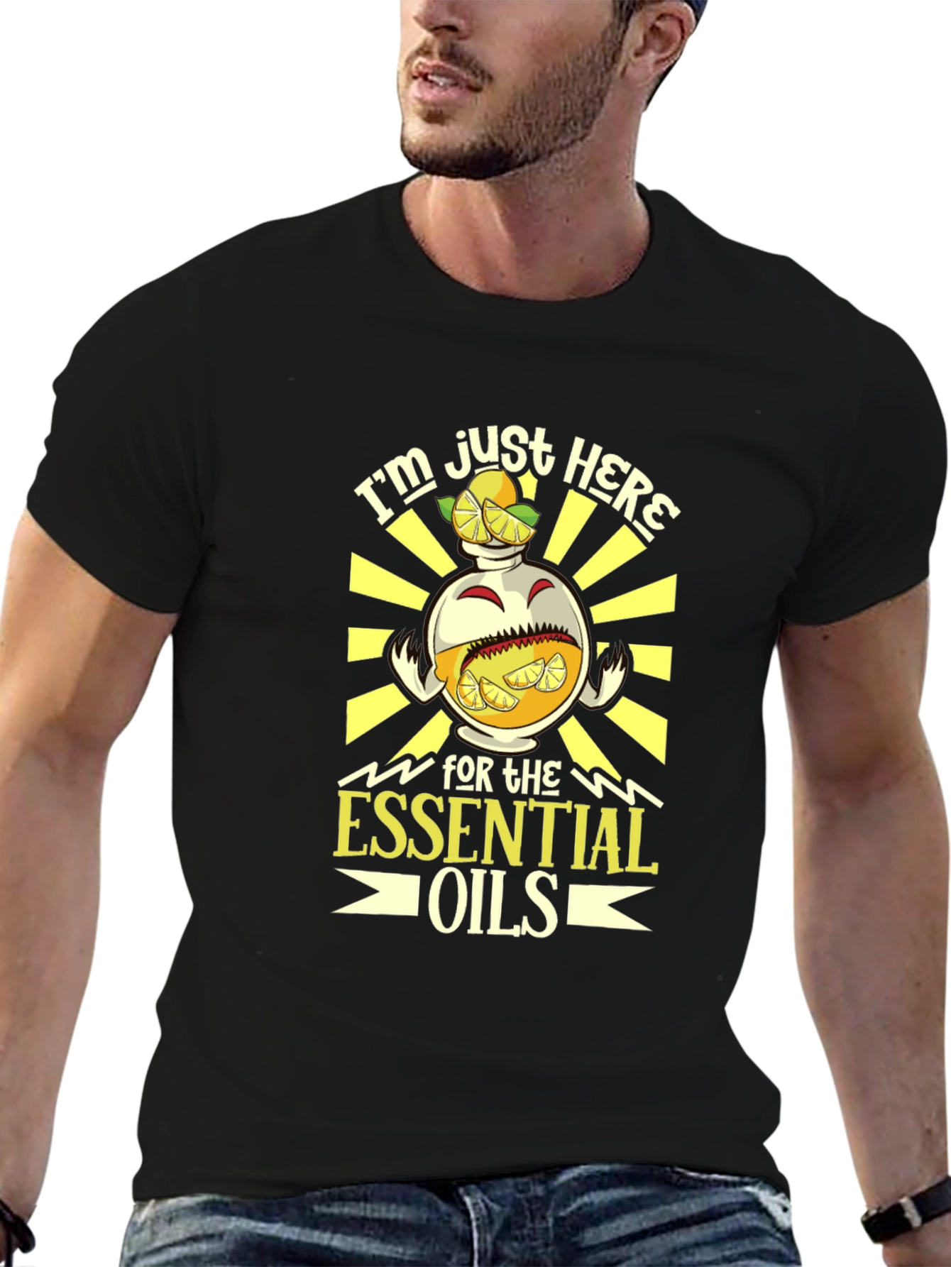 Essential Oils Graphic Tee - Black Cotton Blend