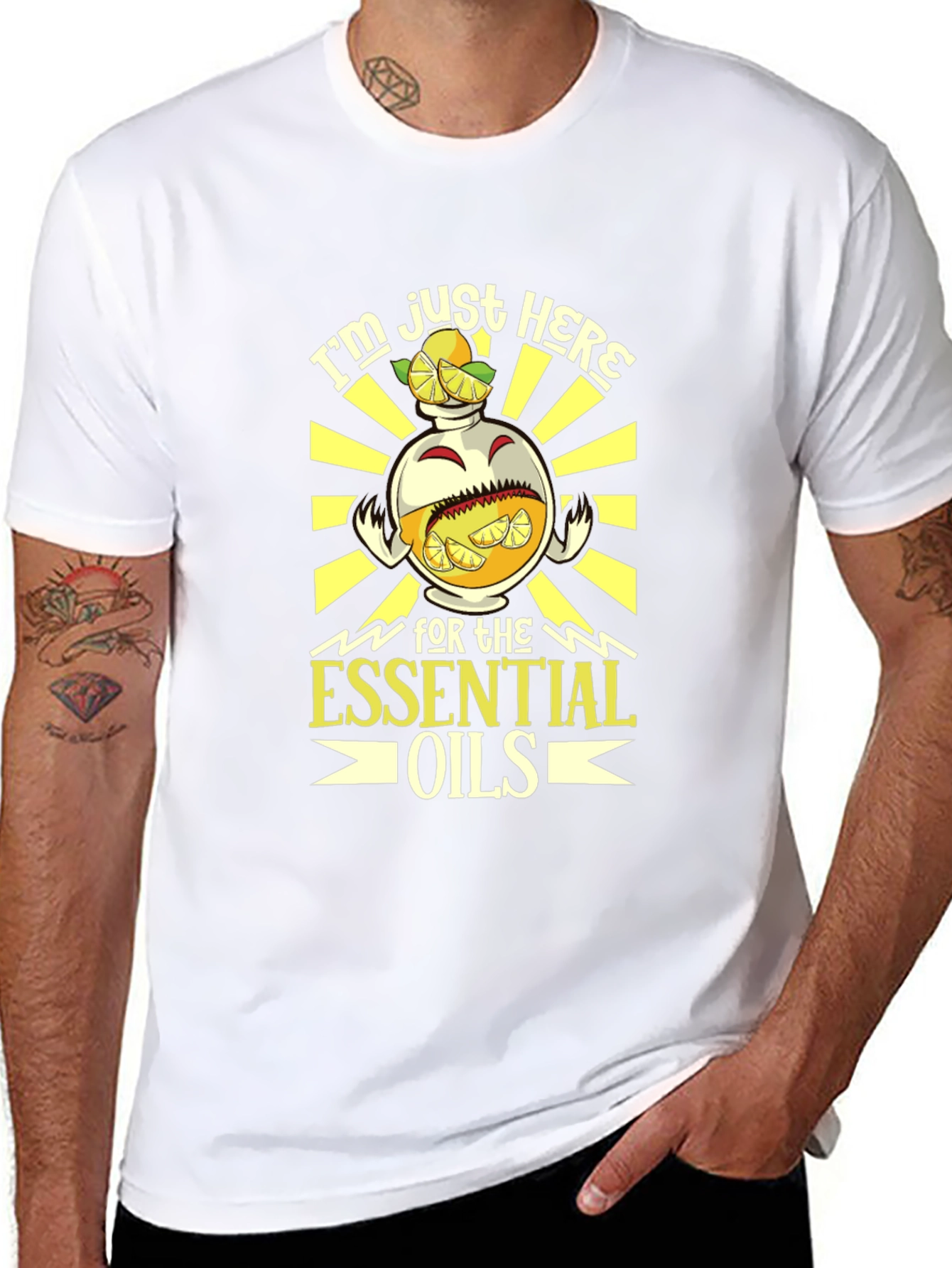 Essential Oils Graphic Tee - Black Cotton Blend
