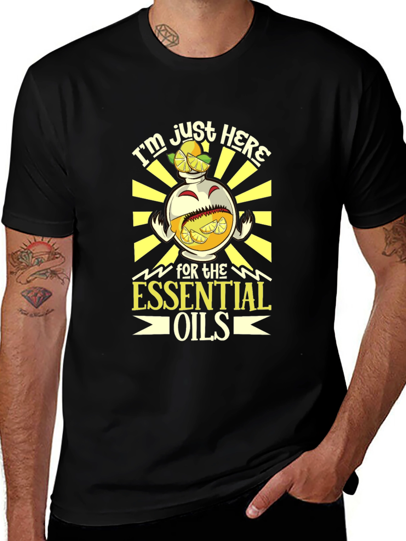 Essential Oils Graphic Tee - Black Cotton Blend