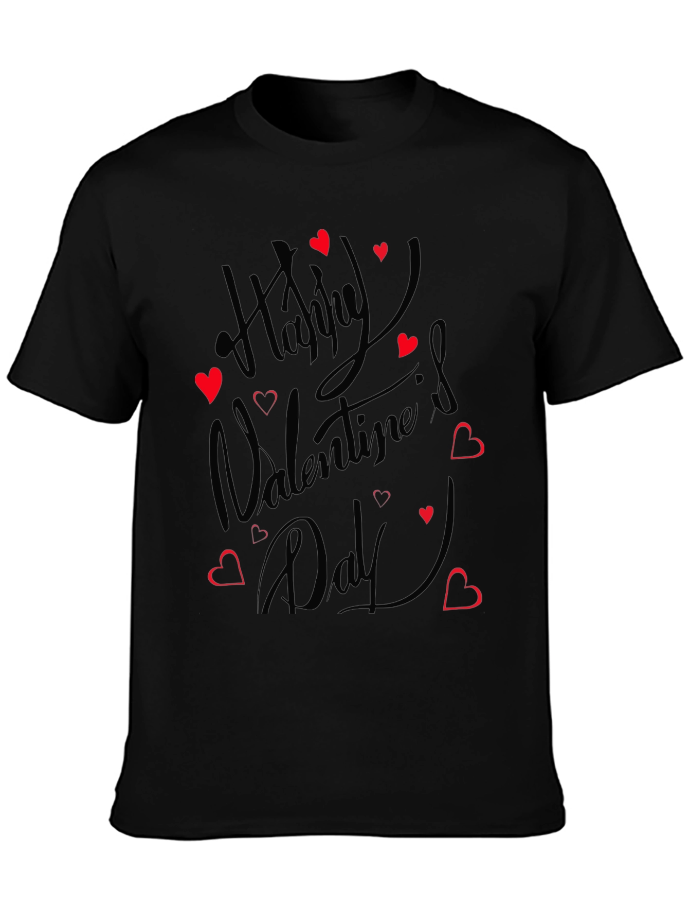 Happy Valentines Day T-Shirt - Black