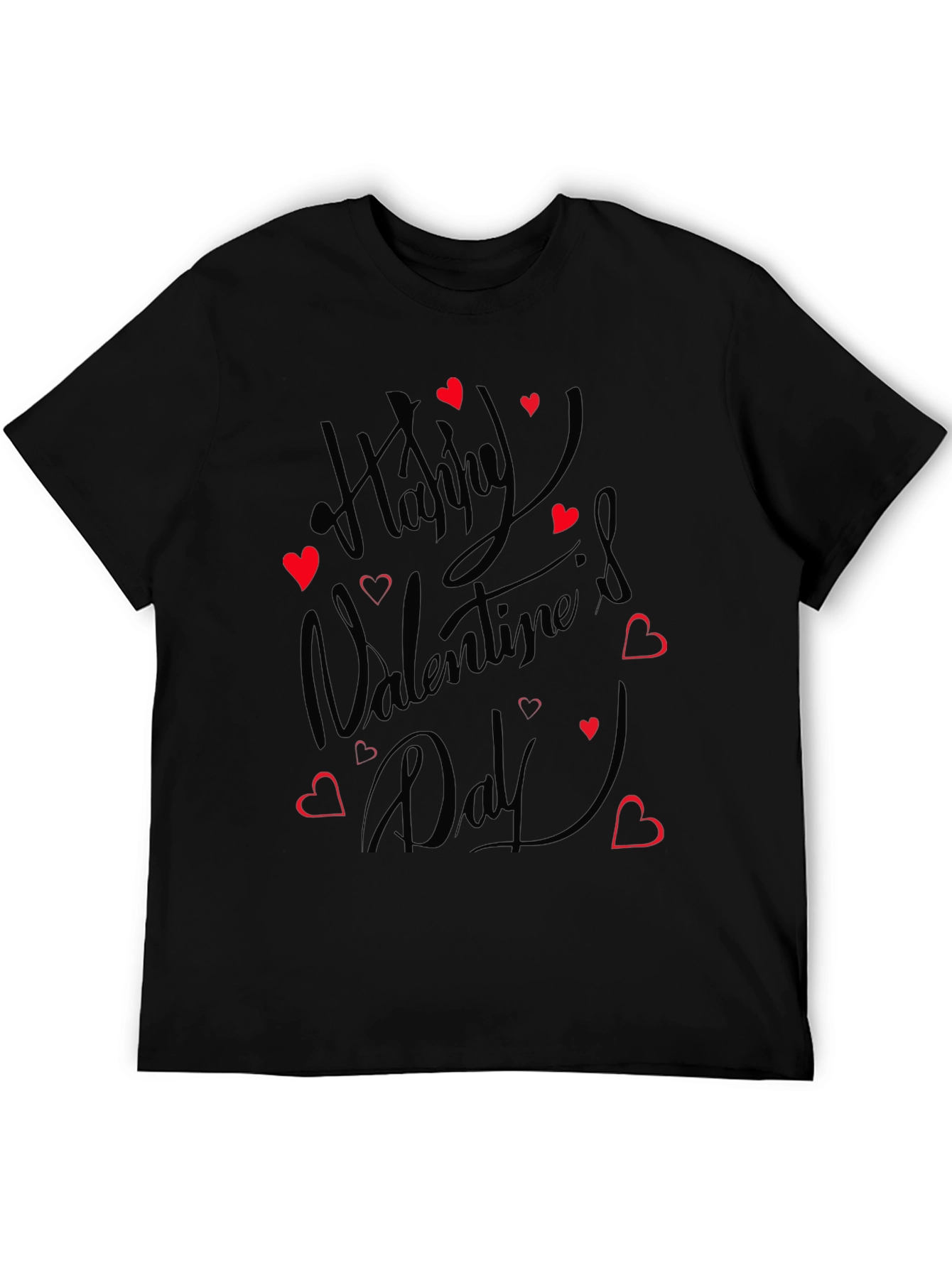 Happy Valentines Day T-Shirt - Black