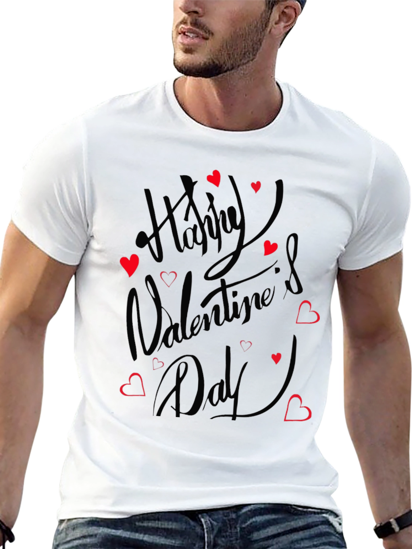 Happy Valentines Day T-Shirt - Black