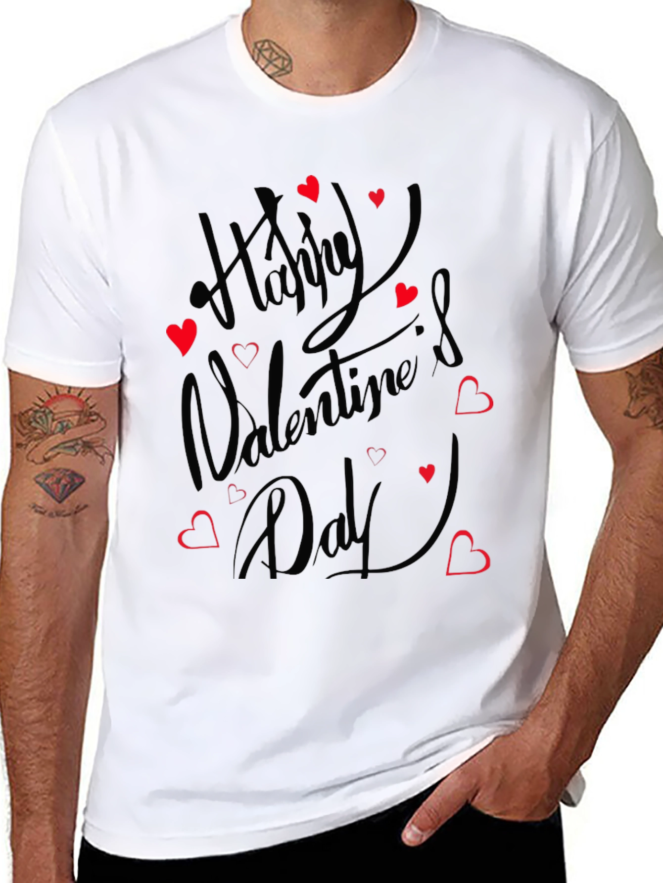 Happy Valentines Day T-Shirt - Black