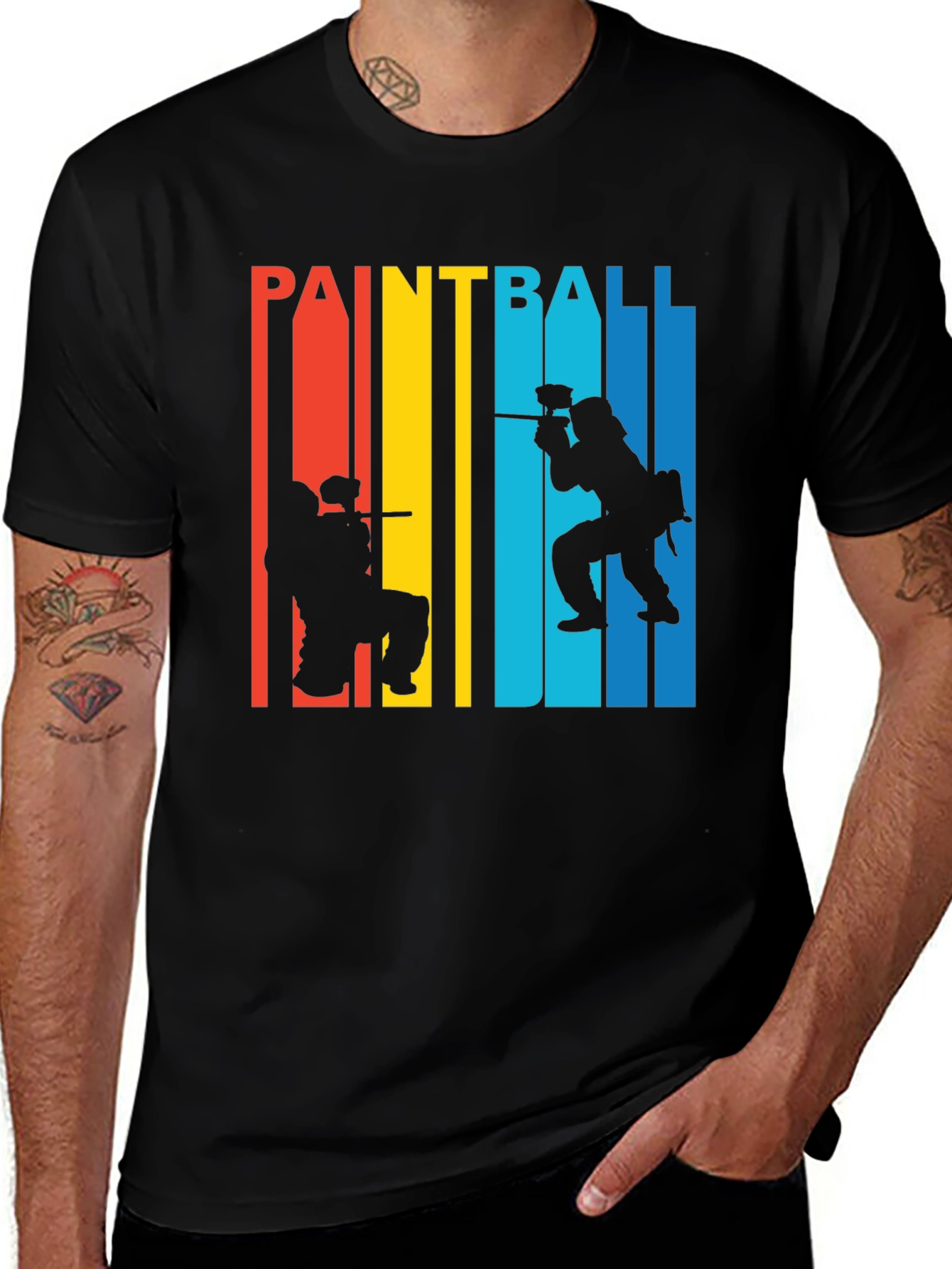 Paintball Silhouette Graphic T-Shirt - Stylish Sportswear