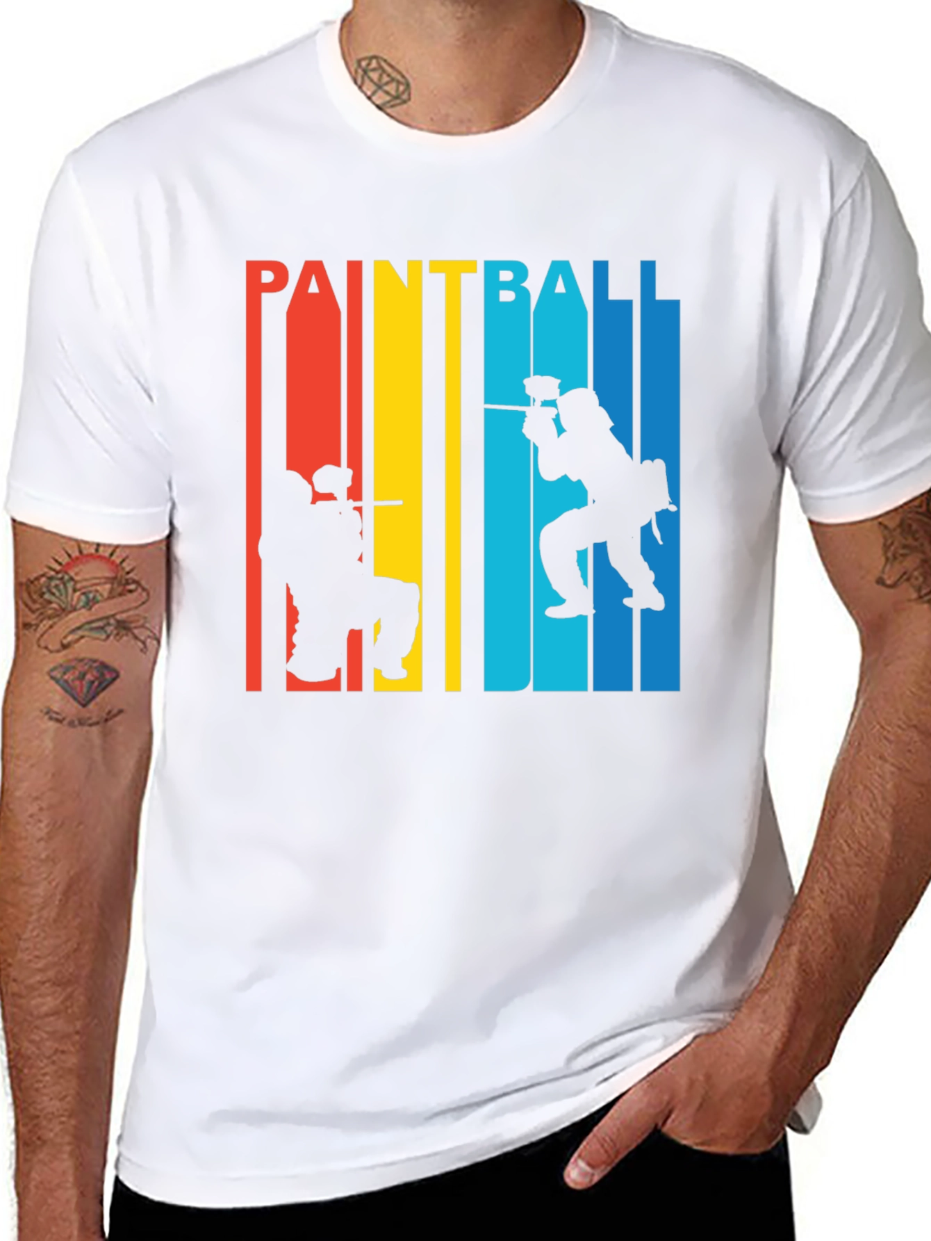 Paintball Silhouette Graphic T-Shirt - Stylish Sportswear