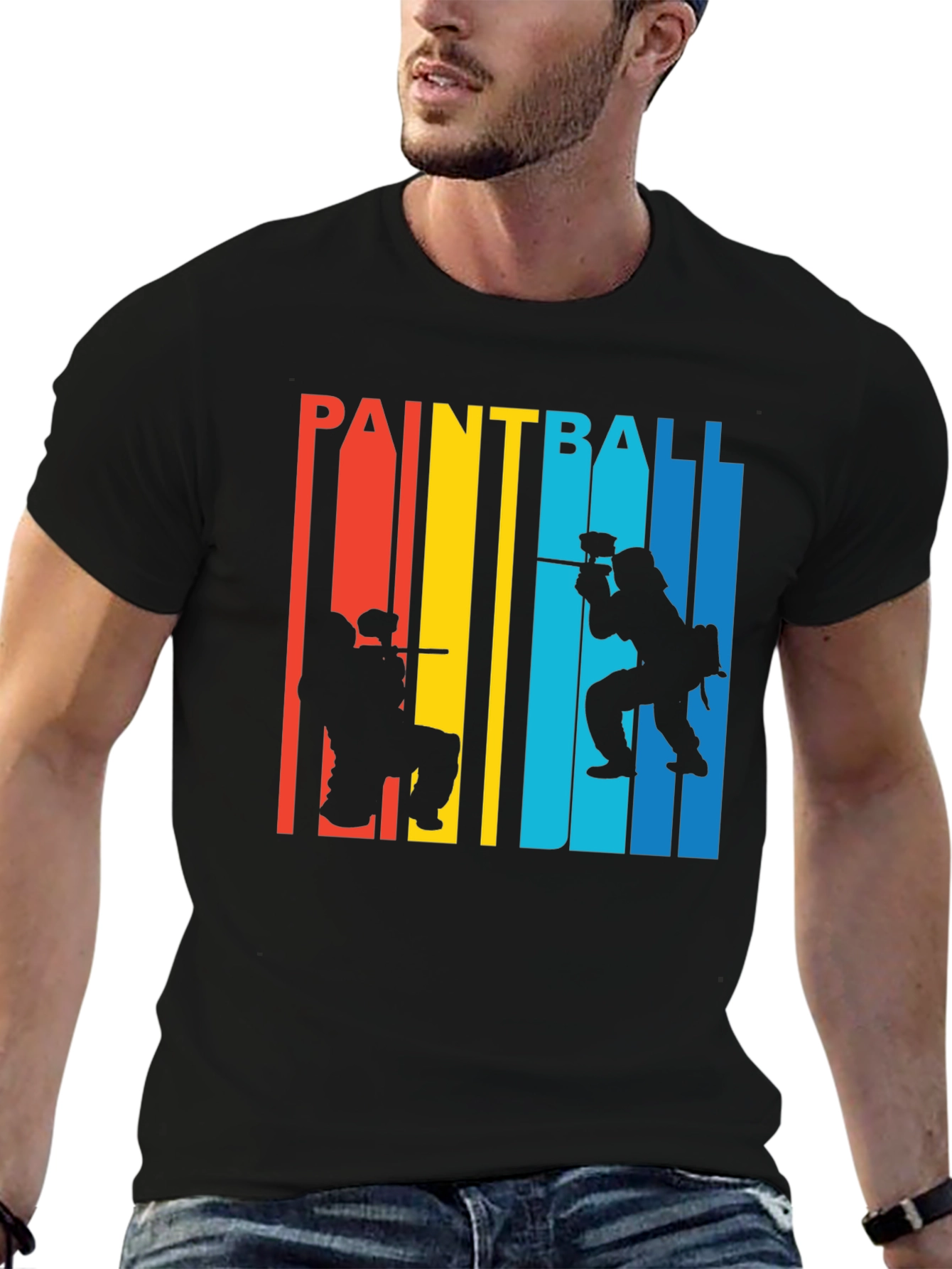 Paintball Silhouette Graphic T-Shirt - Stylish Sportswear