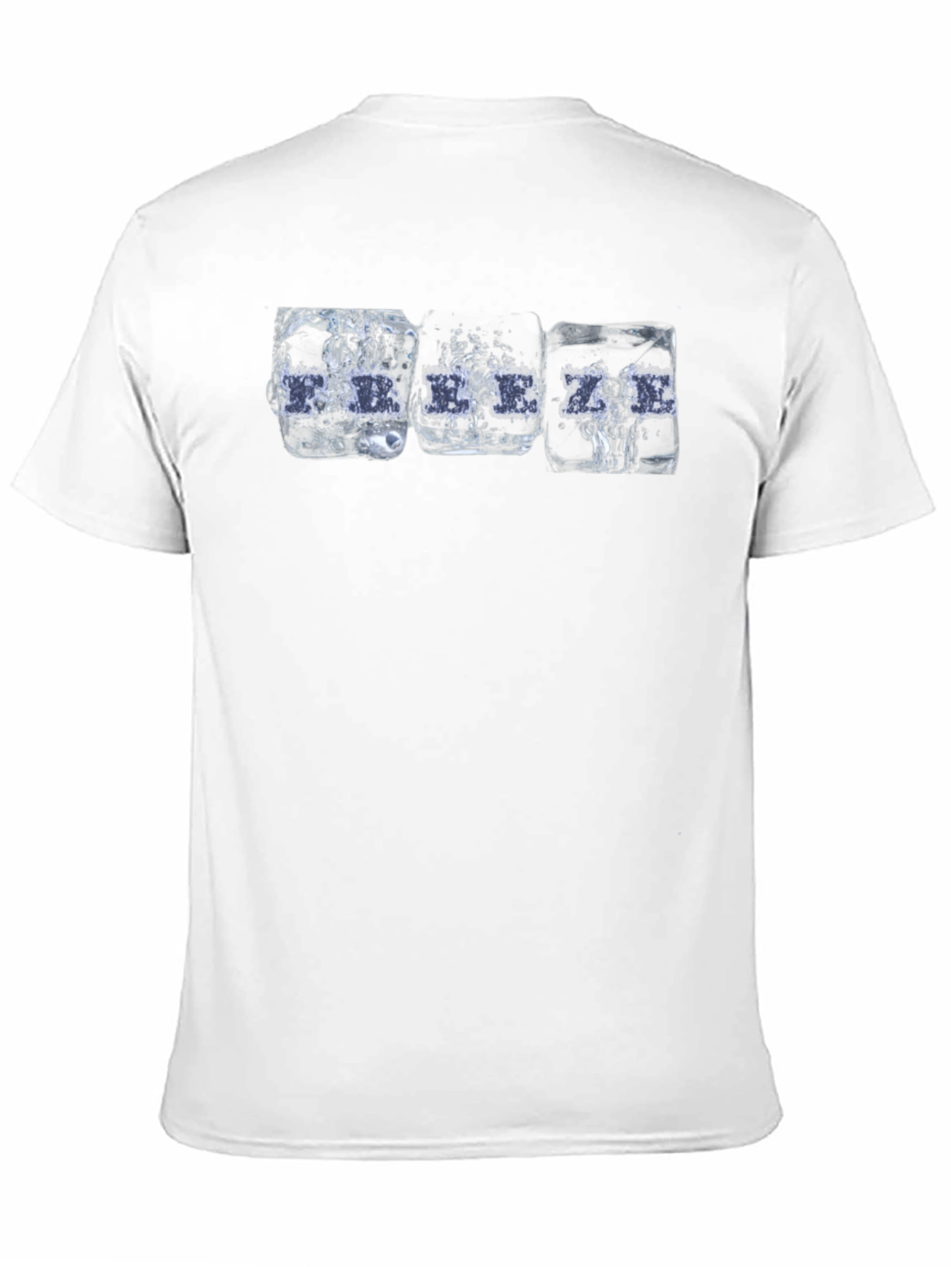Cool Ice Cube Drink Print Black T-Shirt