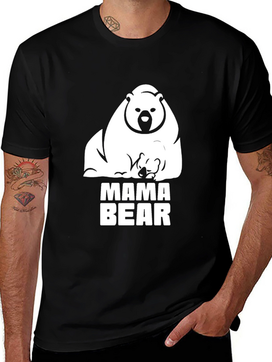 Mama Bear Graphic Tee - Black Cotton T-Shirt