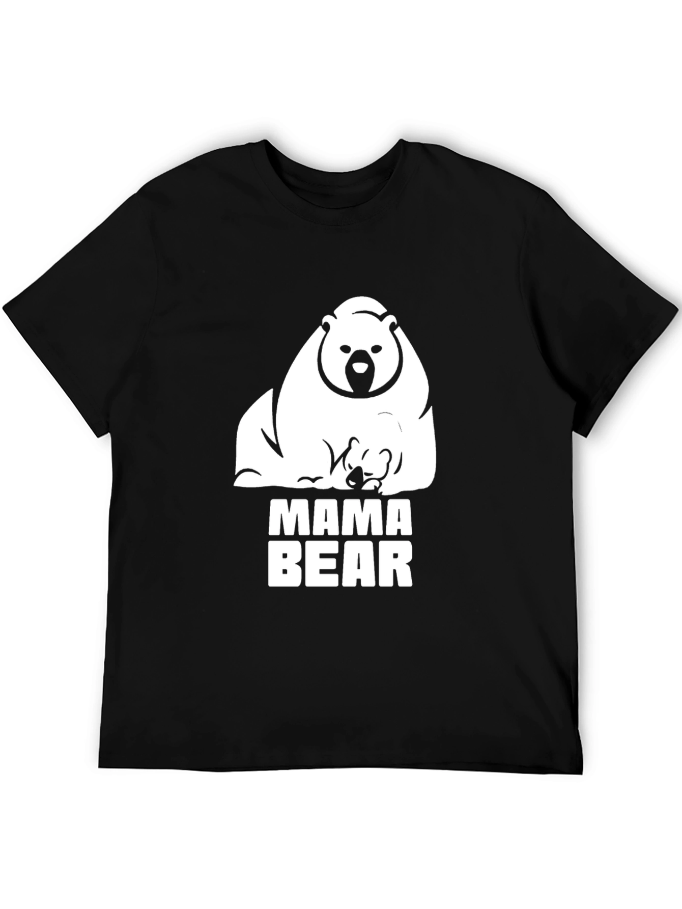Mama Bear Graphic Tee - Black Cotton T-Shirt