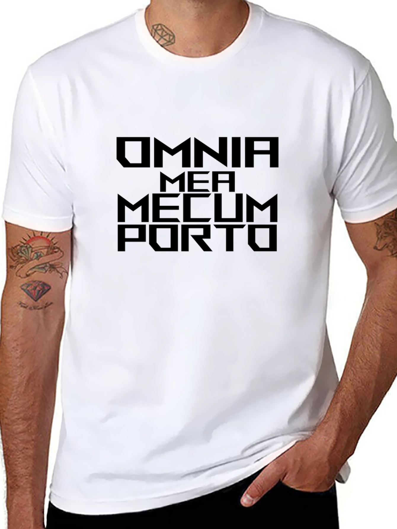 Omnia Mea Mecum Porto Graphic T-Shirt - Black