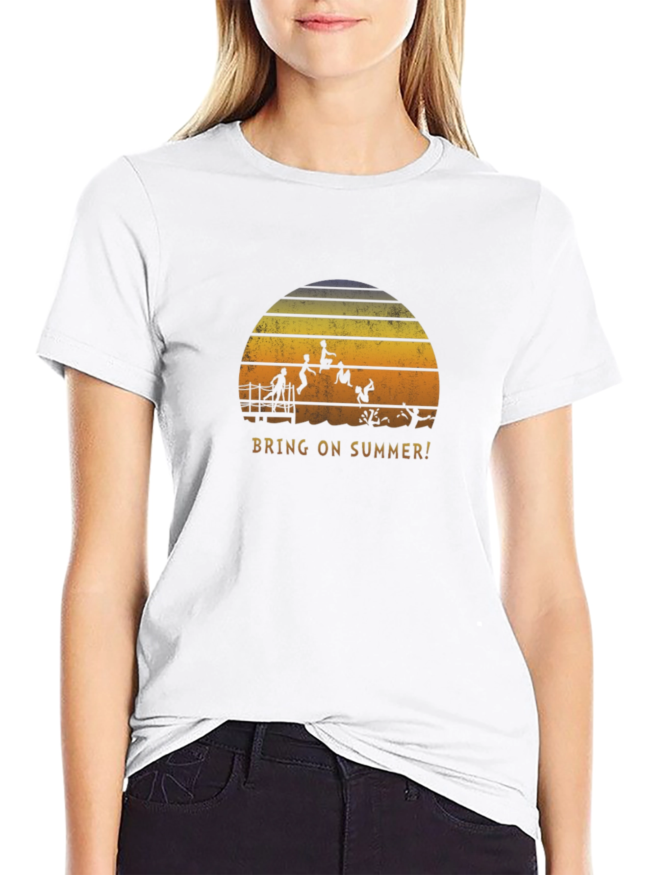 Bring on Summer Black Graphic T-Shirt