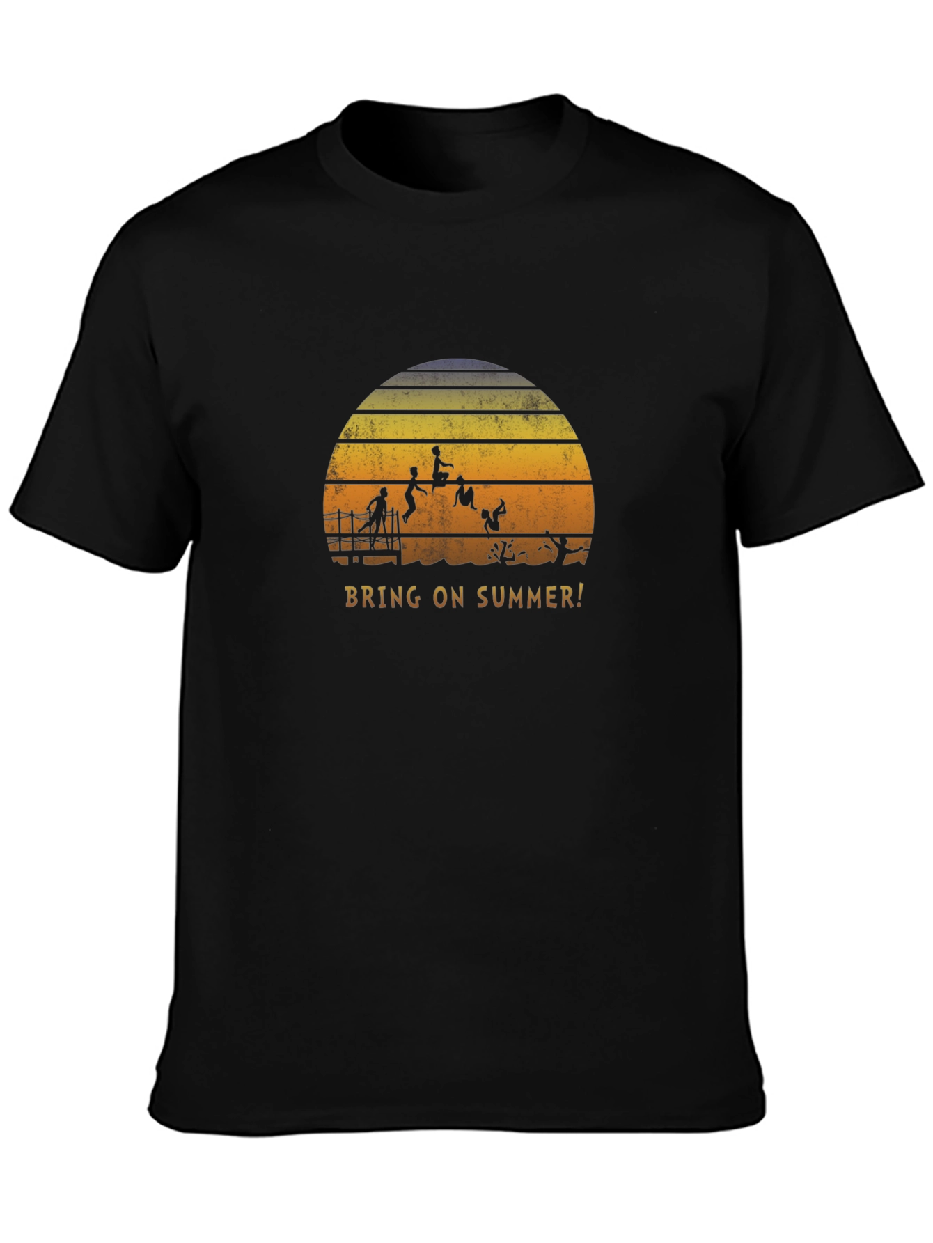 Bring on Summer Black Graphic T-Shirt